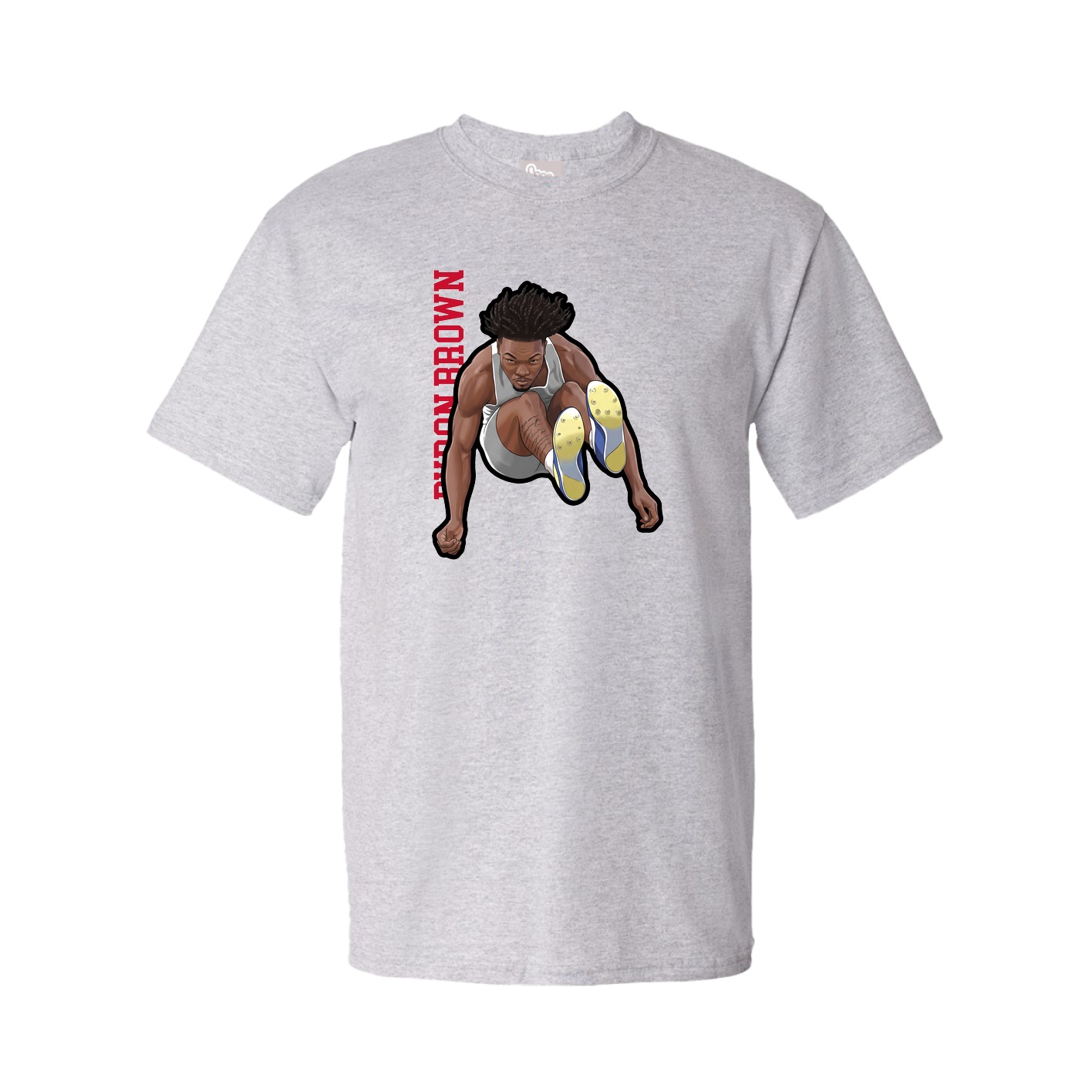 Youth Tee — Name Vertical in Grey