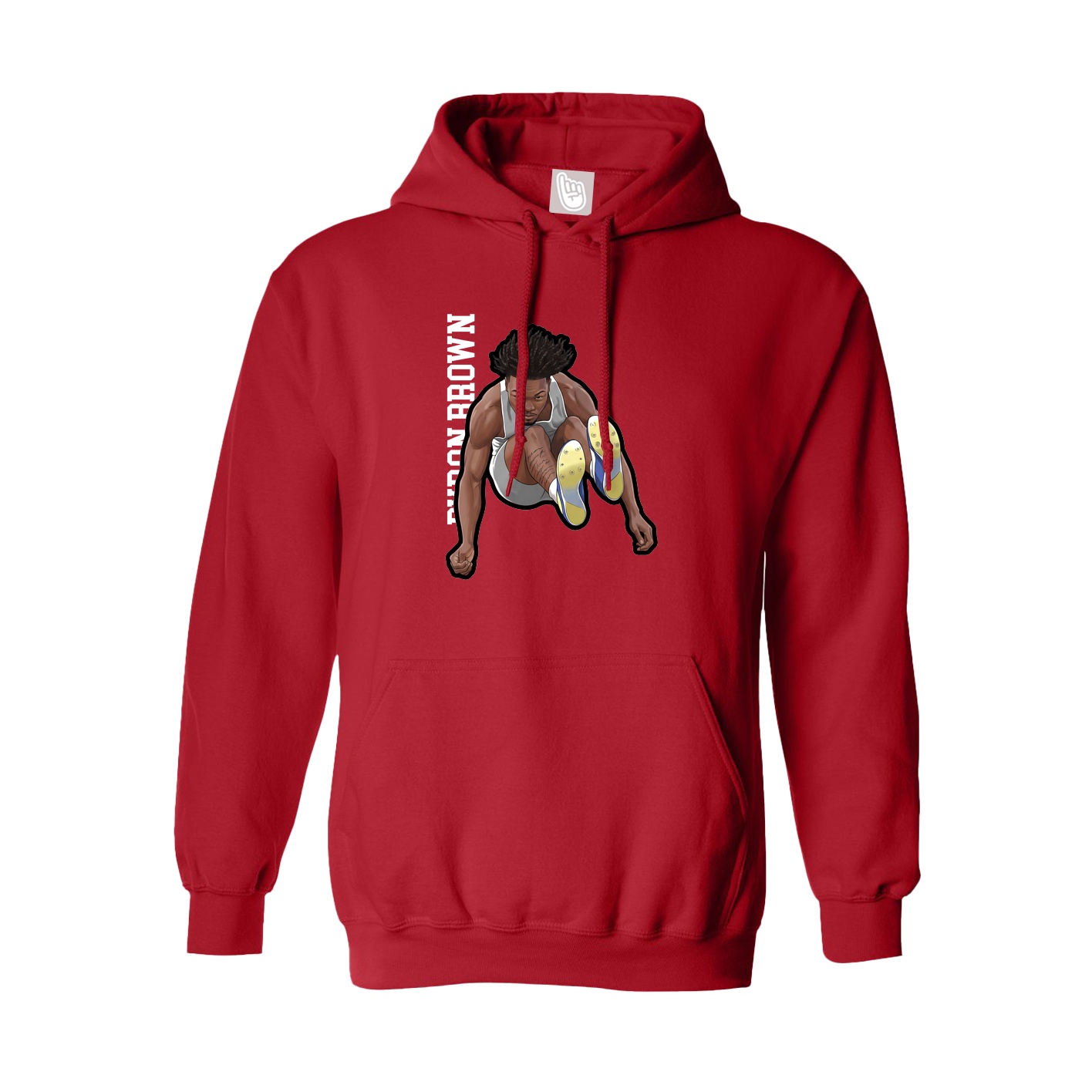 Youth Hoodie — Name Vertical in Red