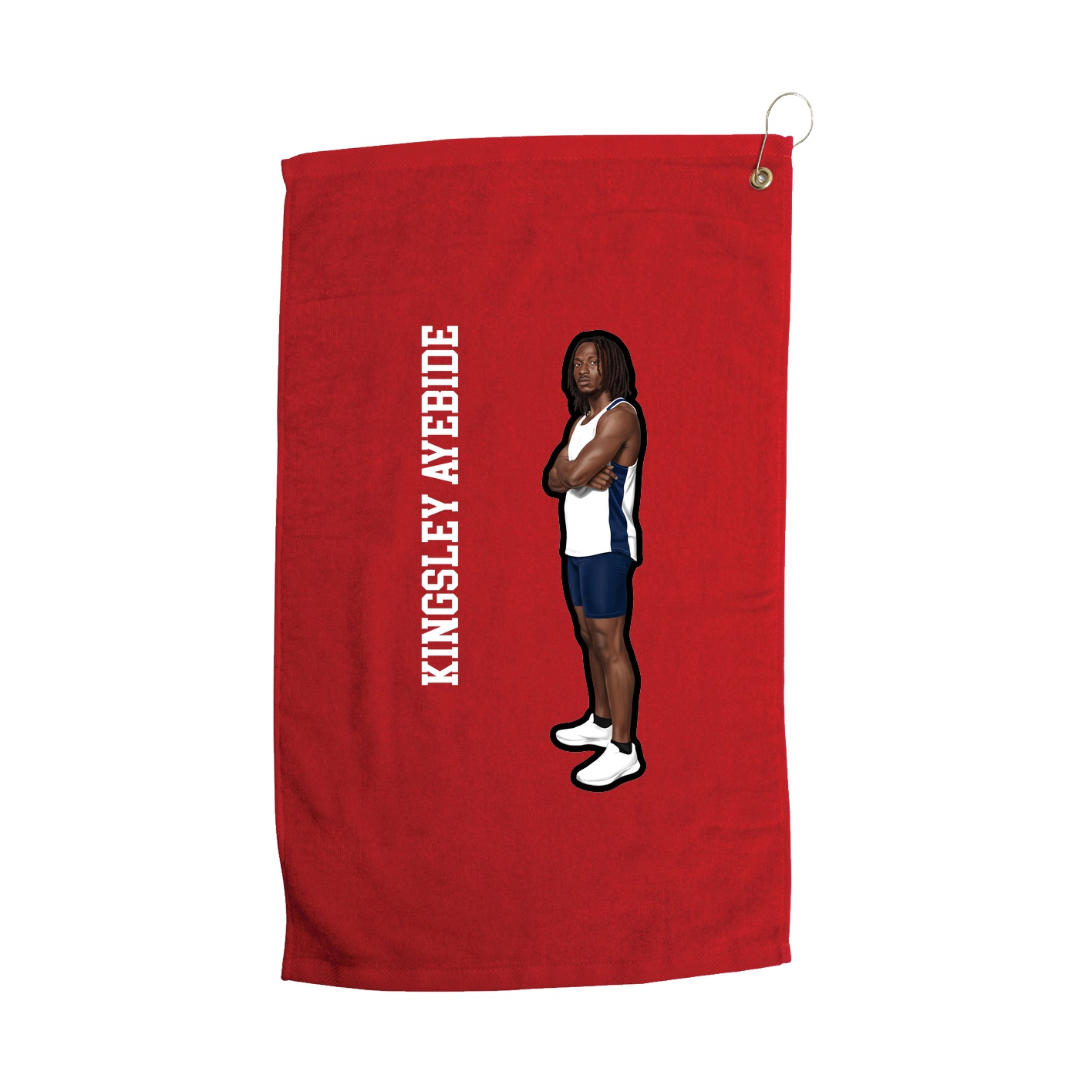 Golf Towel — Name Vertical in Red