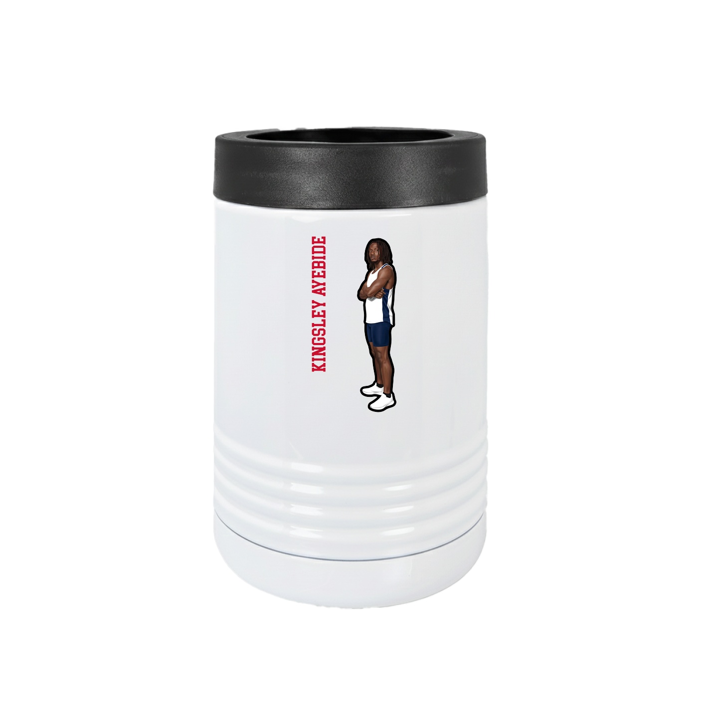 Beverage Holder — Name Vertical in White