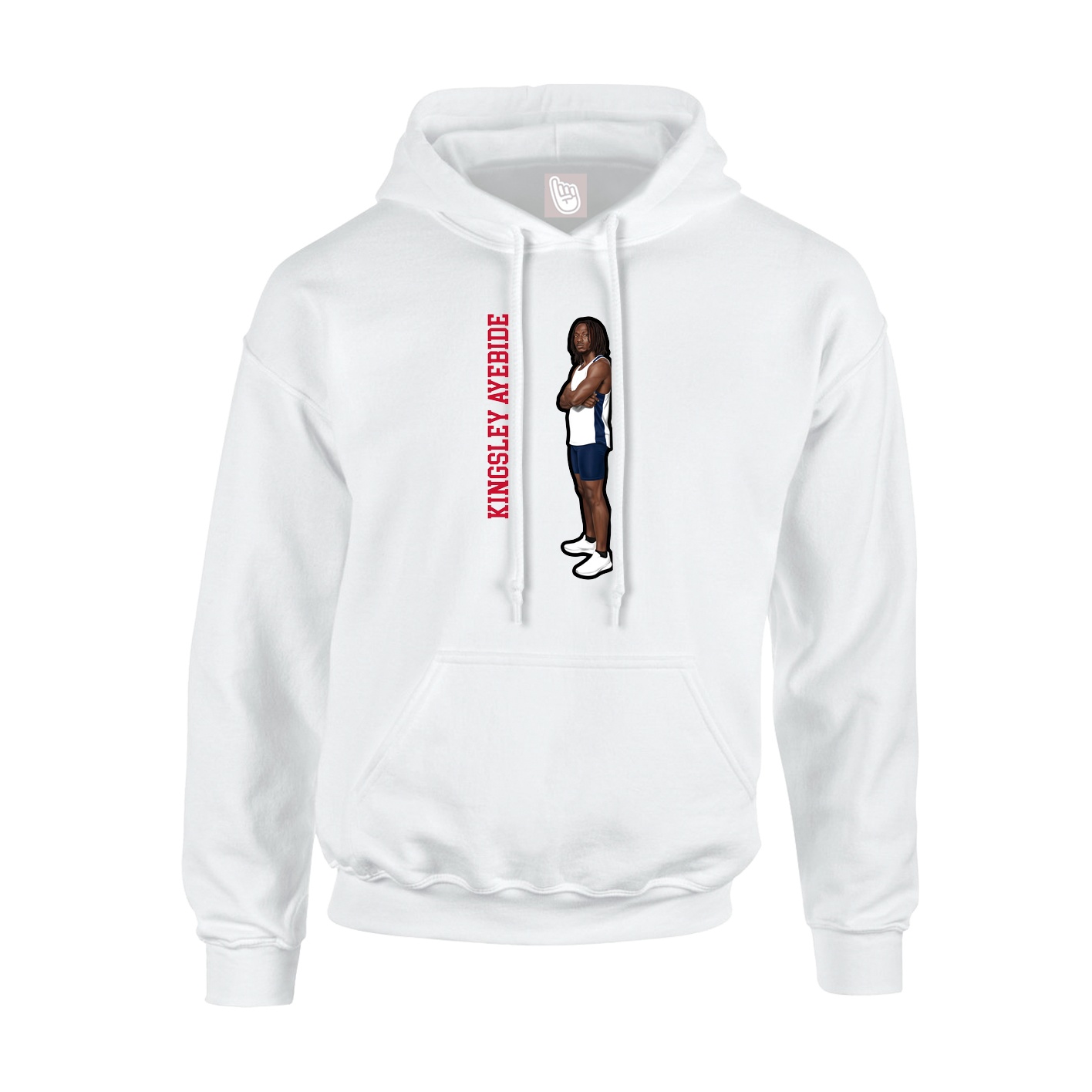 Youth Hoodie — Name Vertical in White
