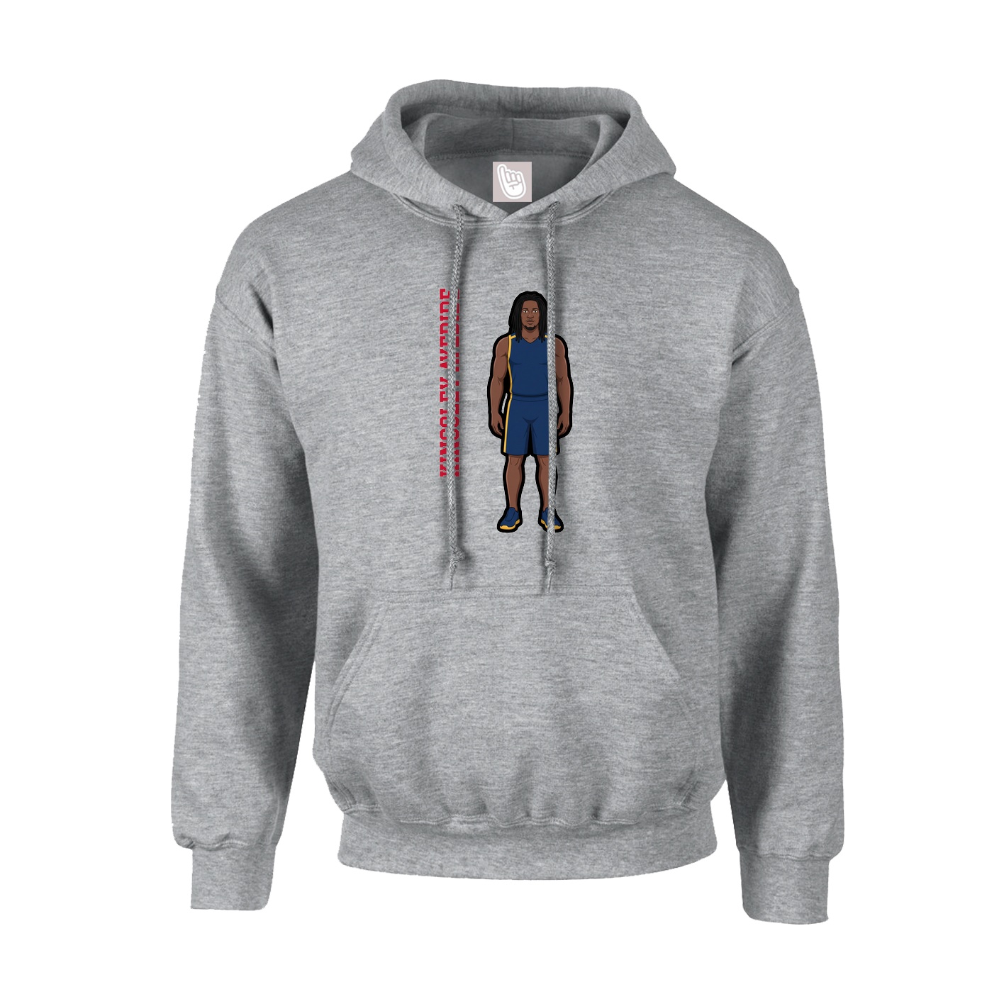 Hoodie — Name Vertical in Grey