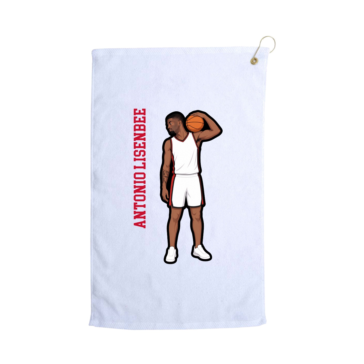 Golf Towel — Name Vertical in White