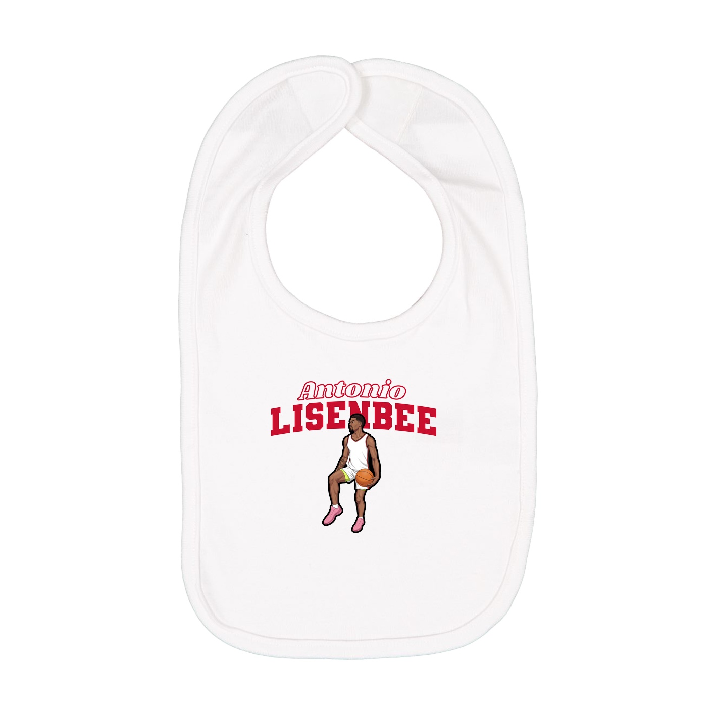 Infant Bib — Name Arch in White