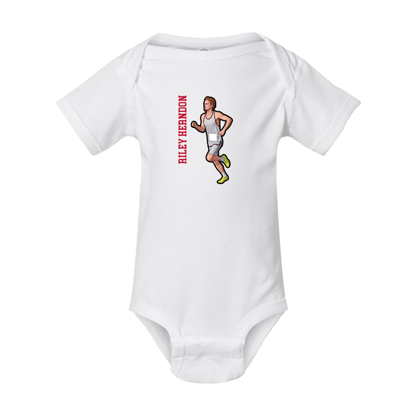 Baby Onesie — Name Vertical in White