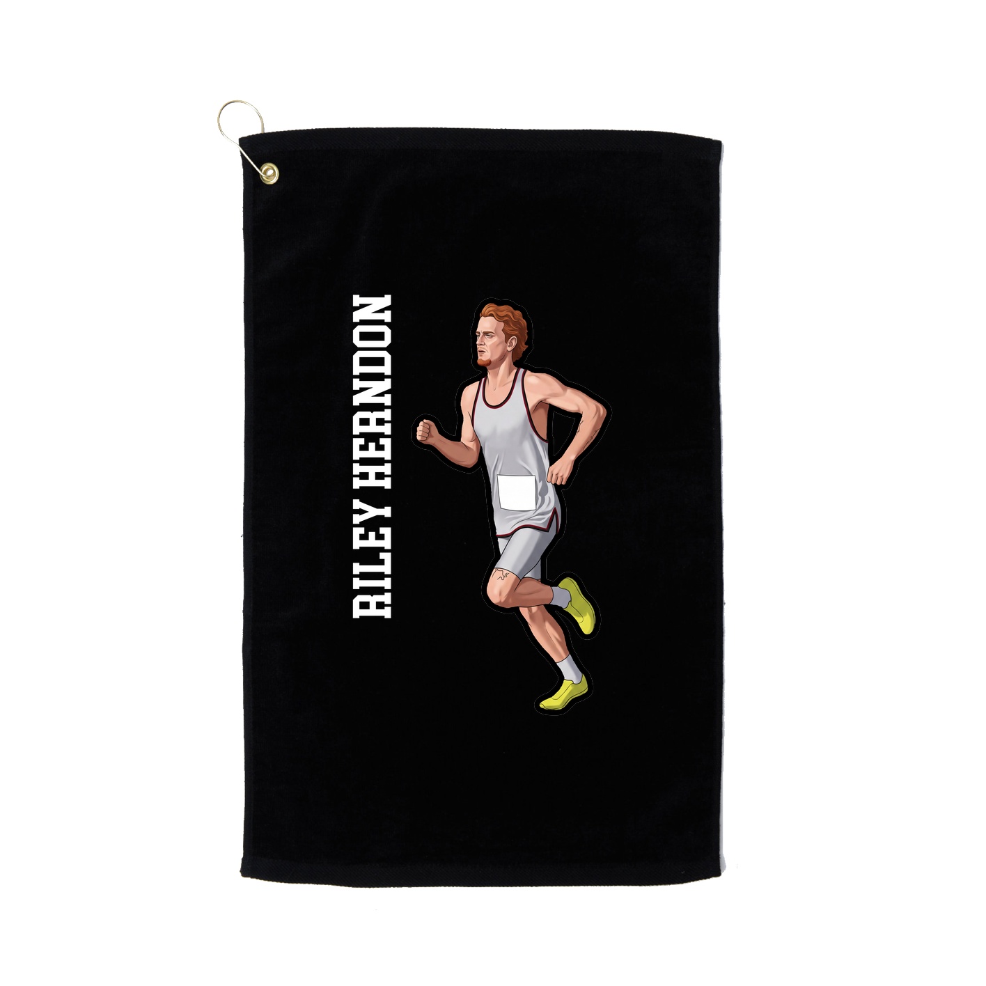 Golf Towel — Name Vertical in Black
