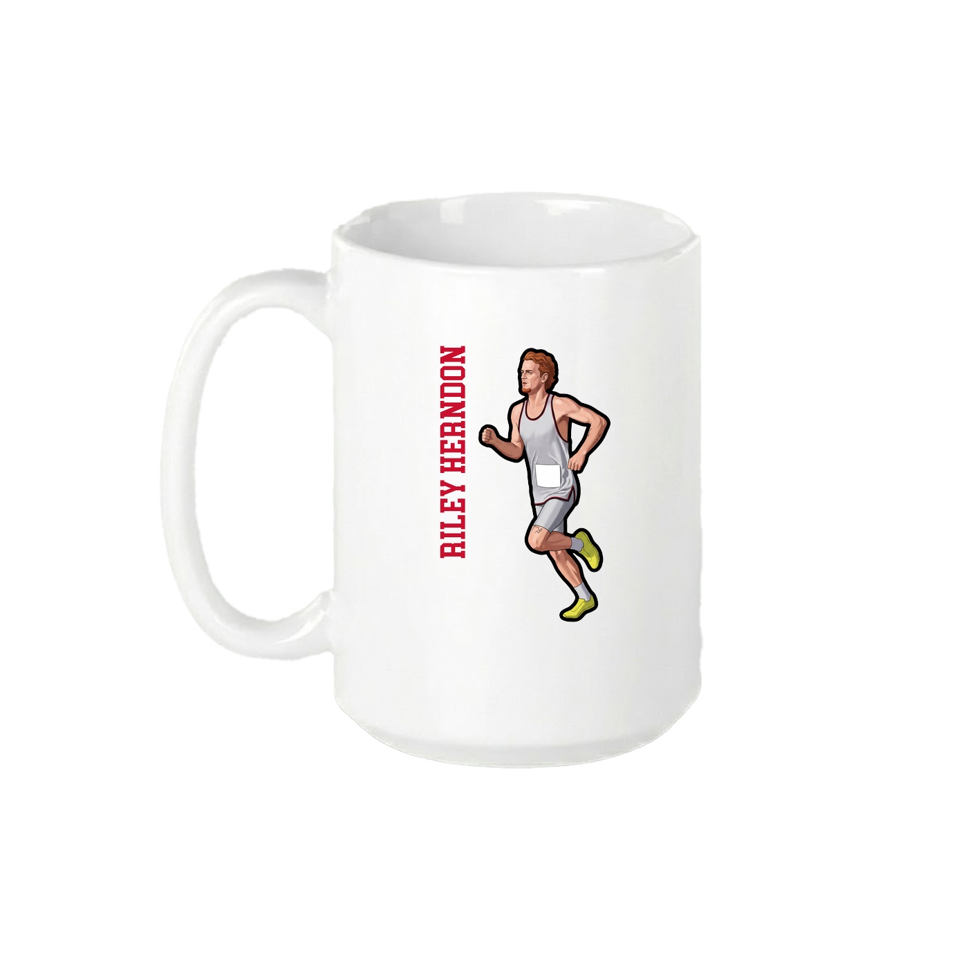 15oz Coffee Mug — Name Vertical in White
