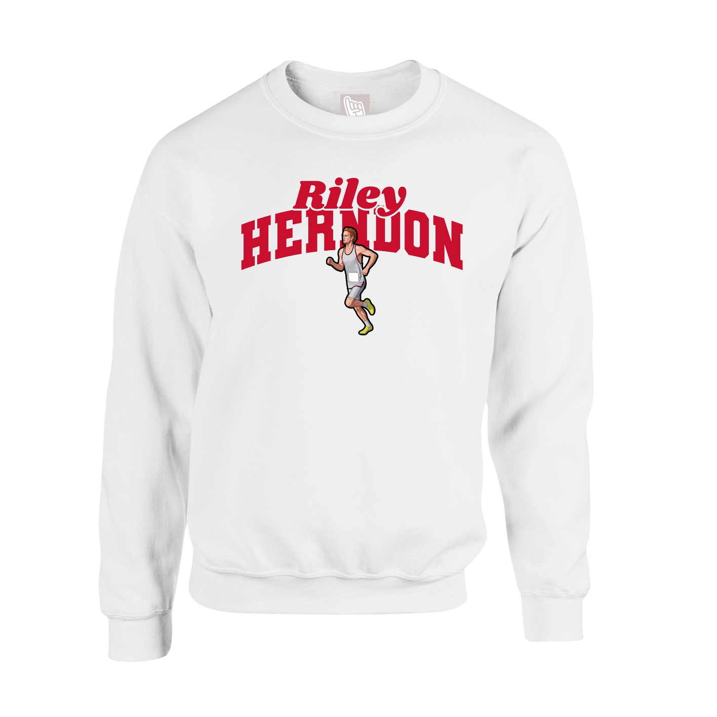 Fleece Crew — Signature Arch in White