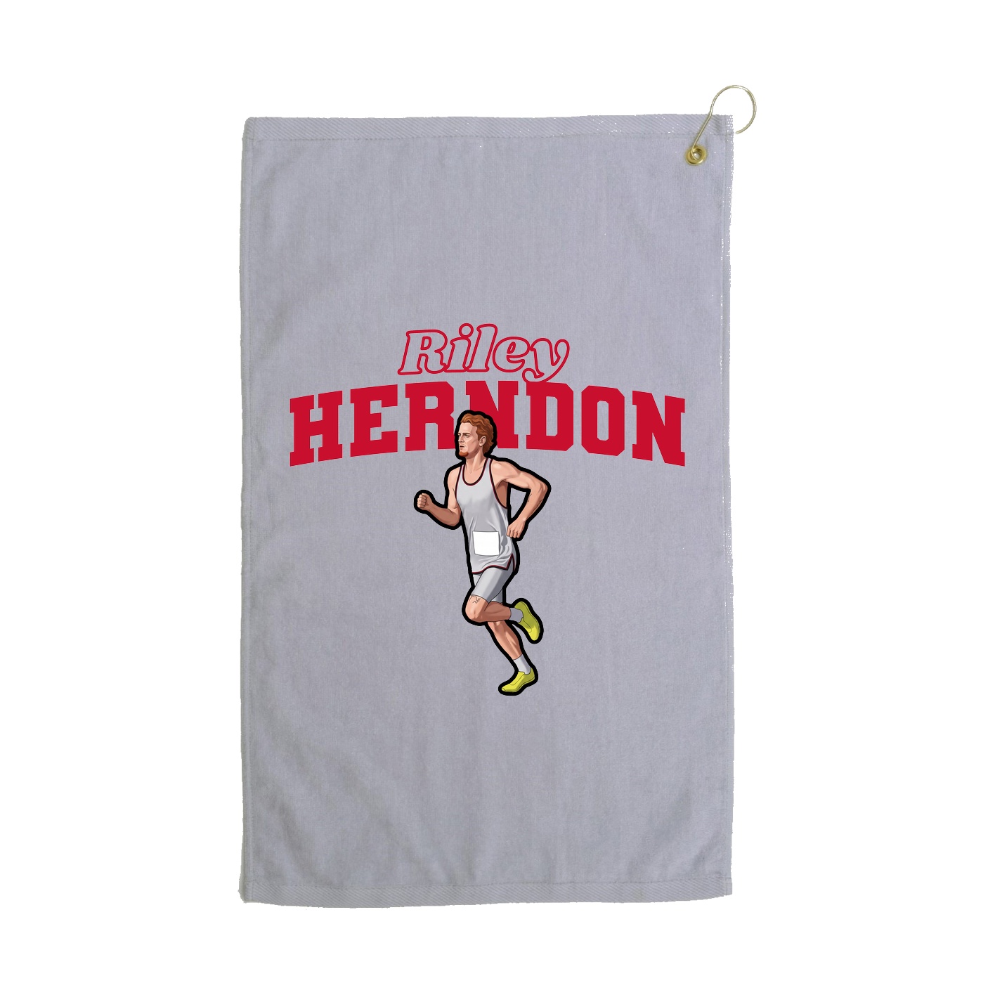 Golf Towel — Name Arch in Grey
