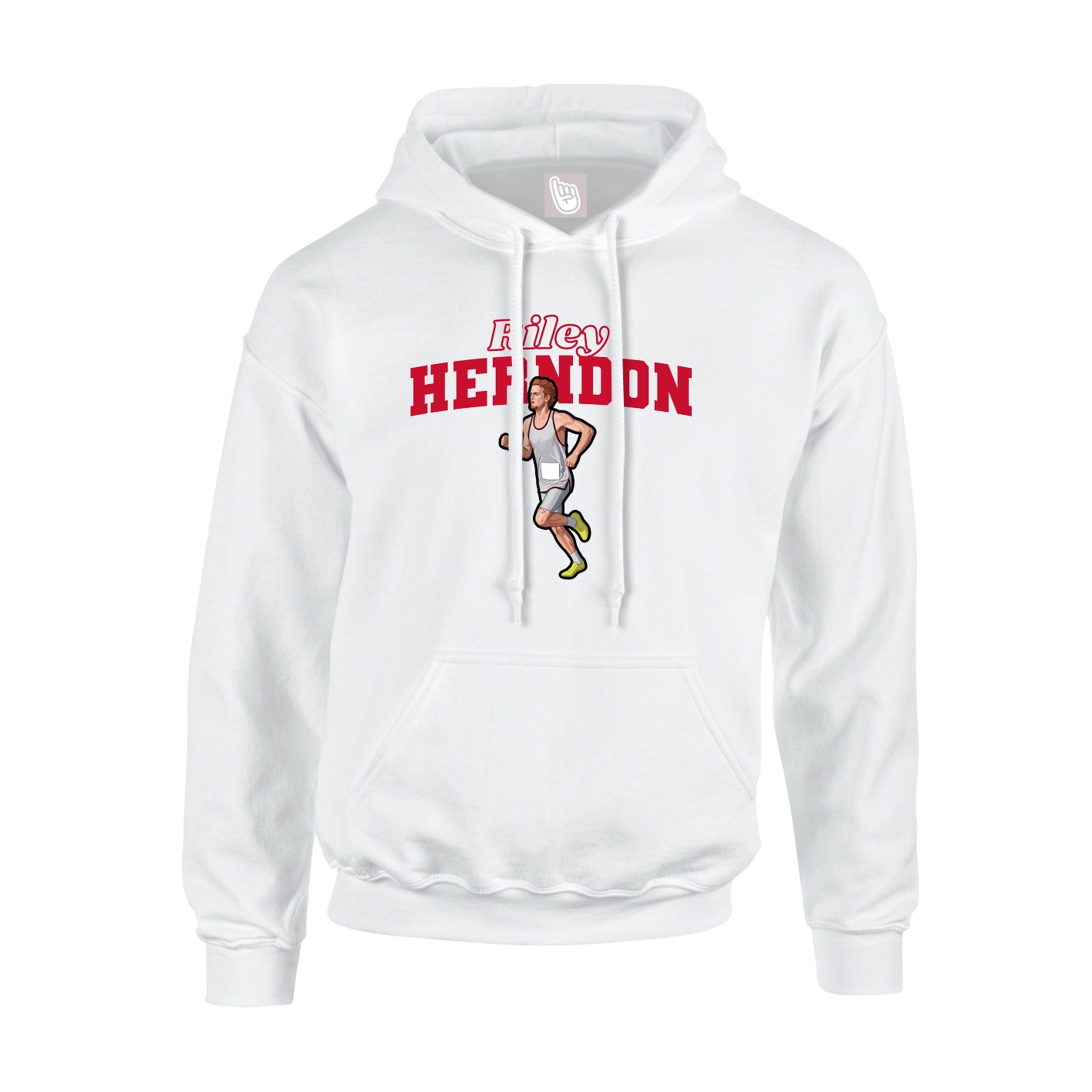 Youth Hoodie — Name Arch in White