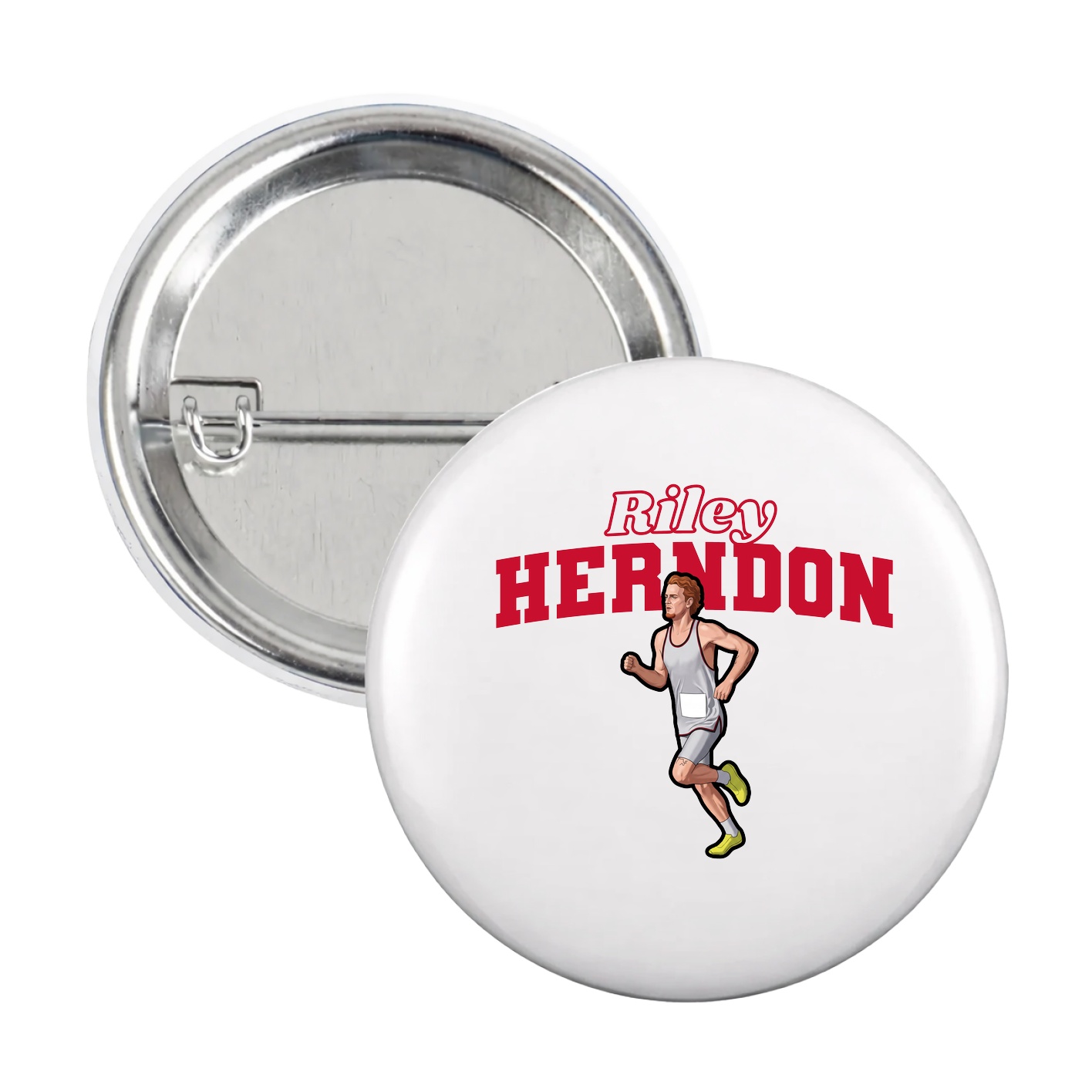 Game Day Button — Name Arch in White