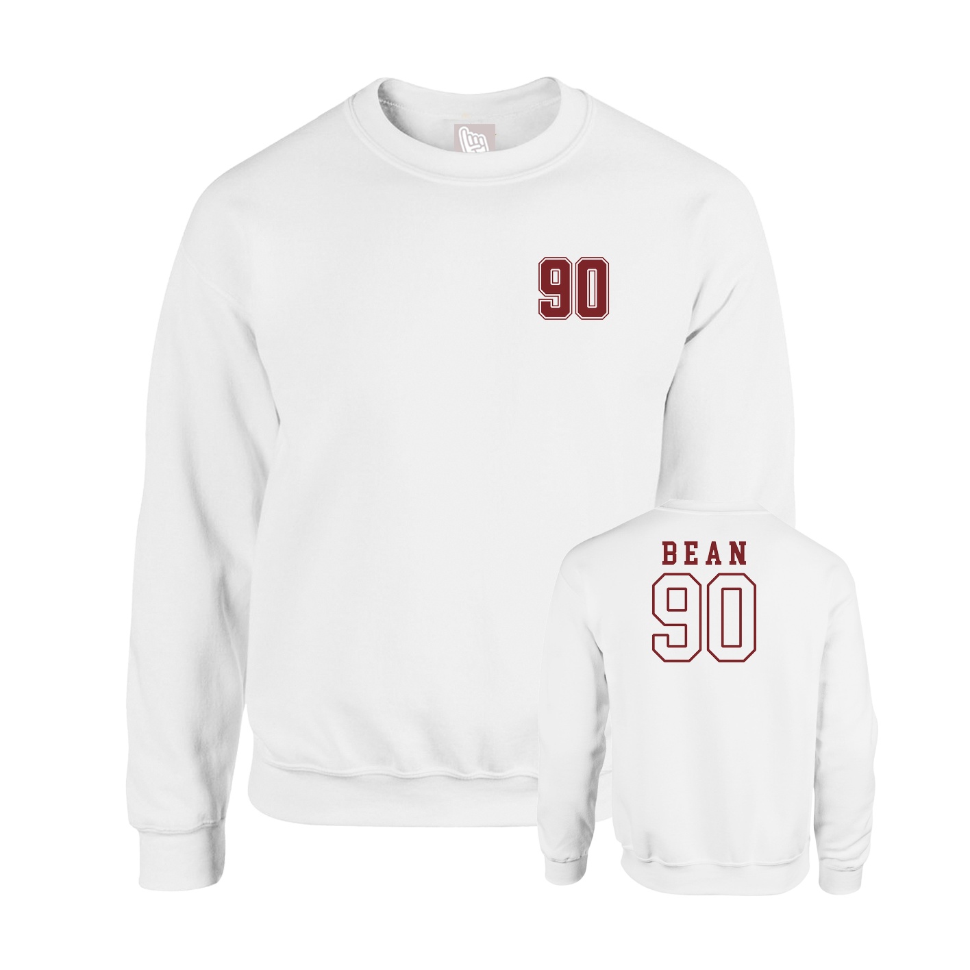 Fleece Crew — Chest Back in White