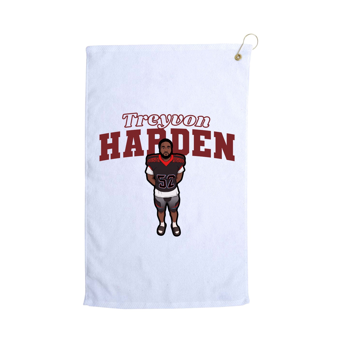 Golf Towel — Name Arch in White