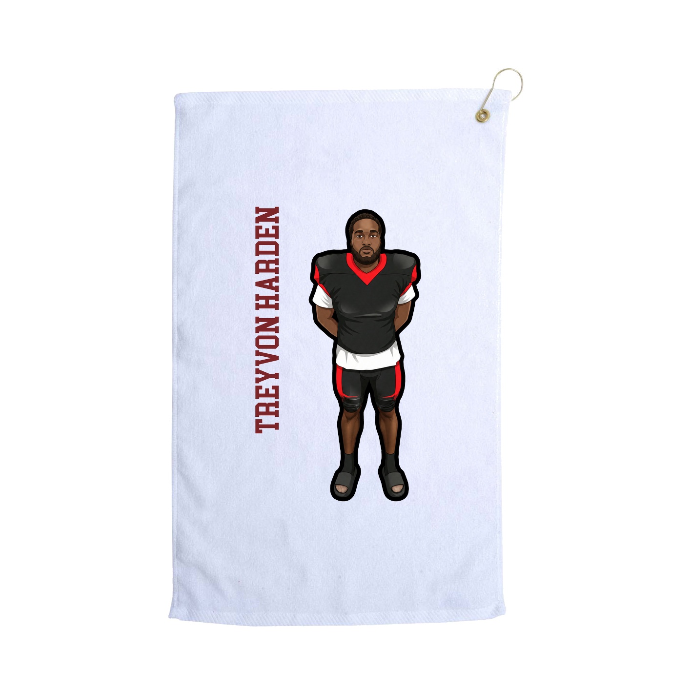 Golf Towel — Name Vertical in White