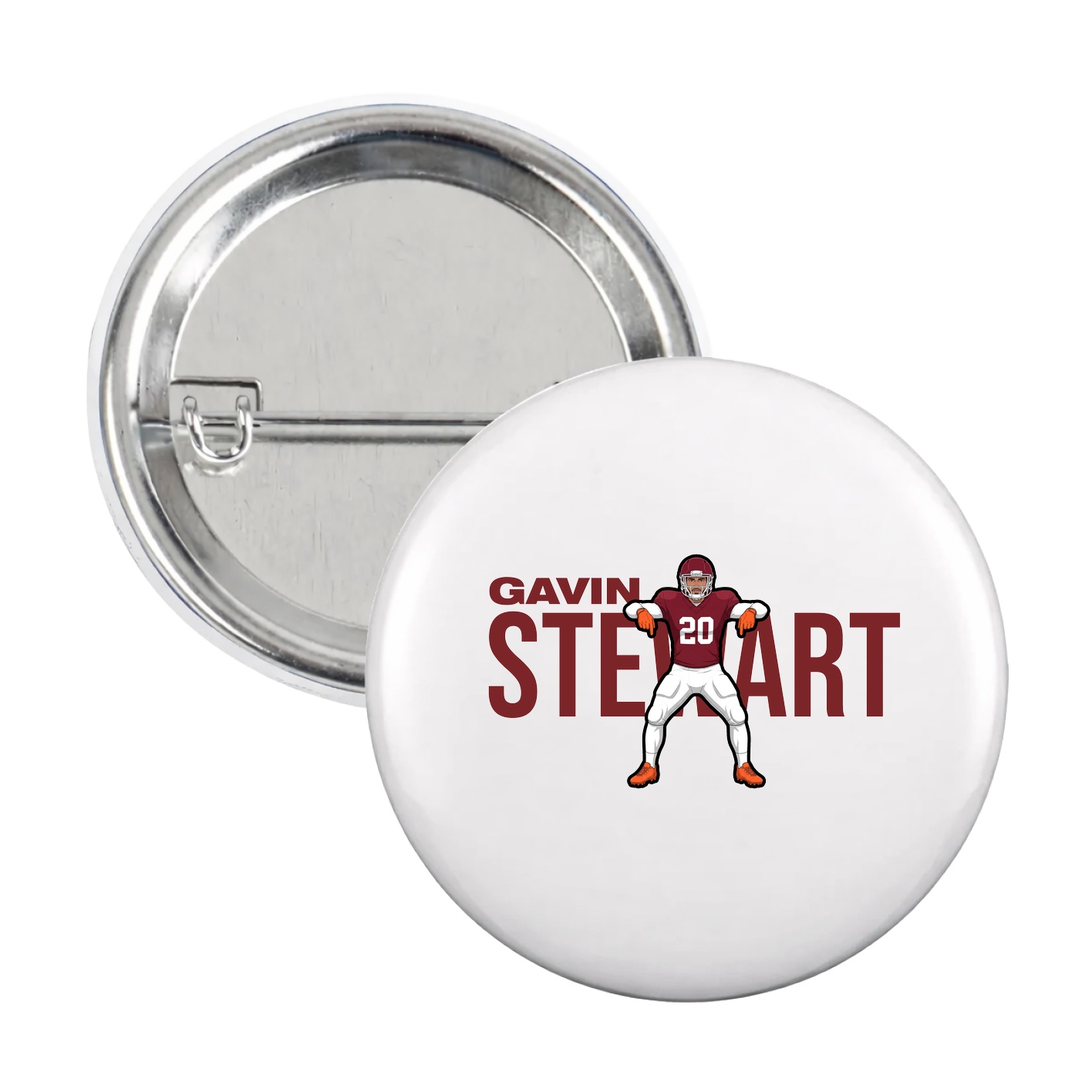 Game Day Button — Player Name in White