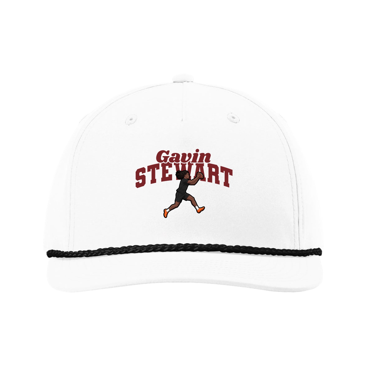 Five-Panel Classic Rope Cap — Signature Arch in White