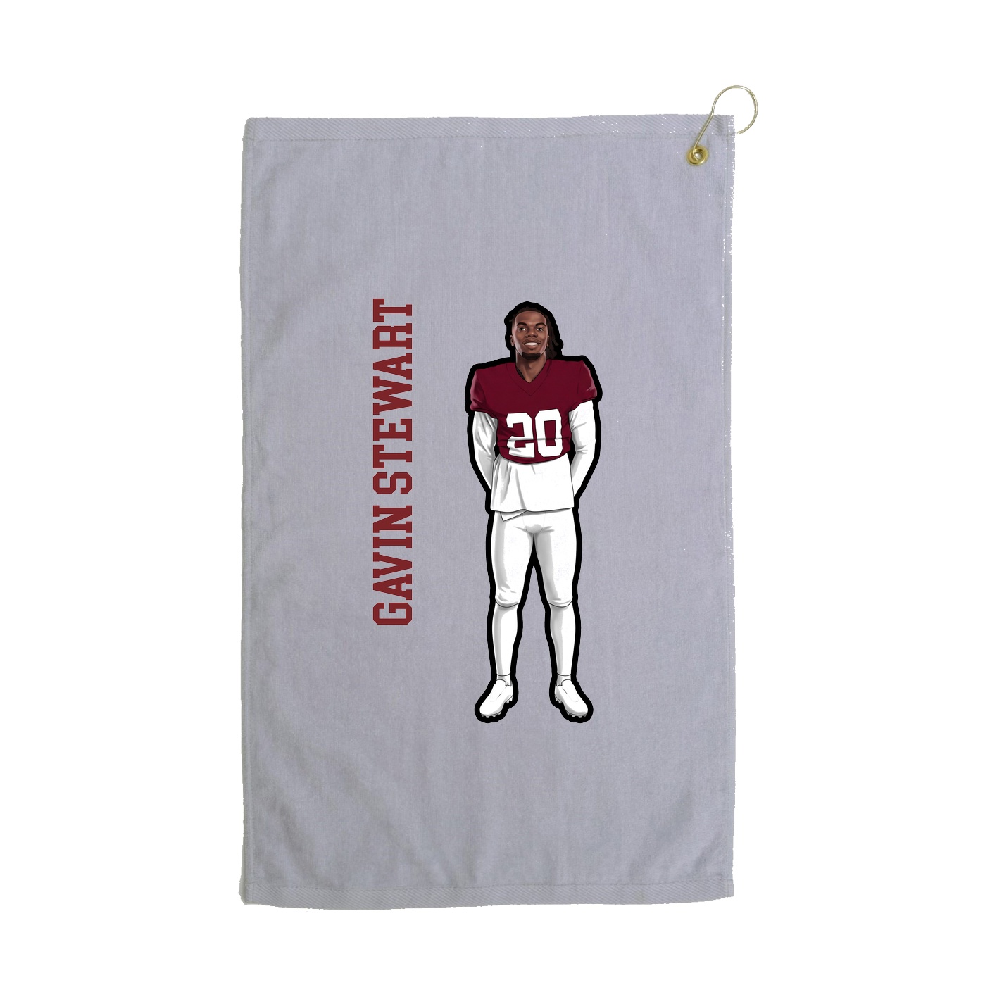 Golf Towel — Name Vertical in Grey
