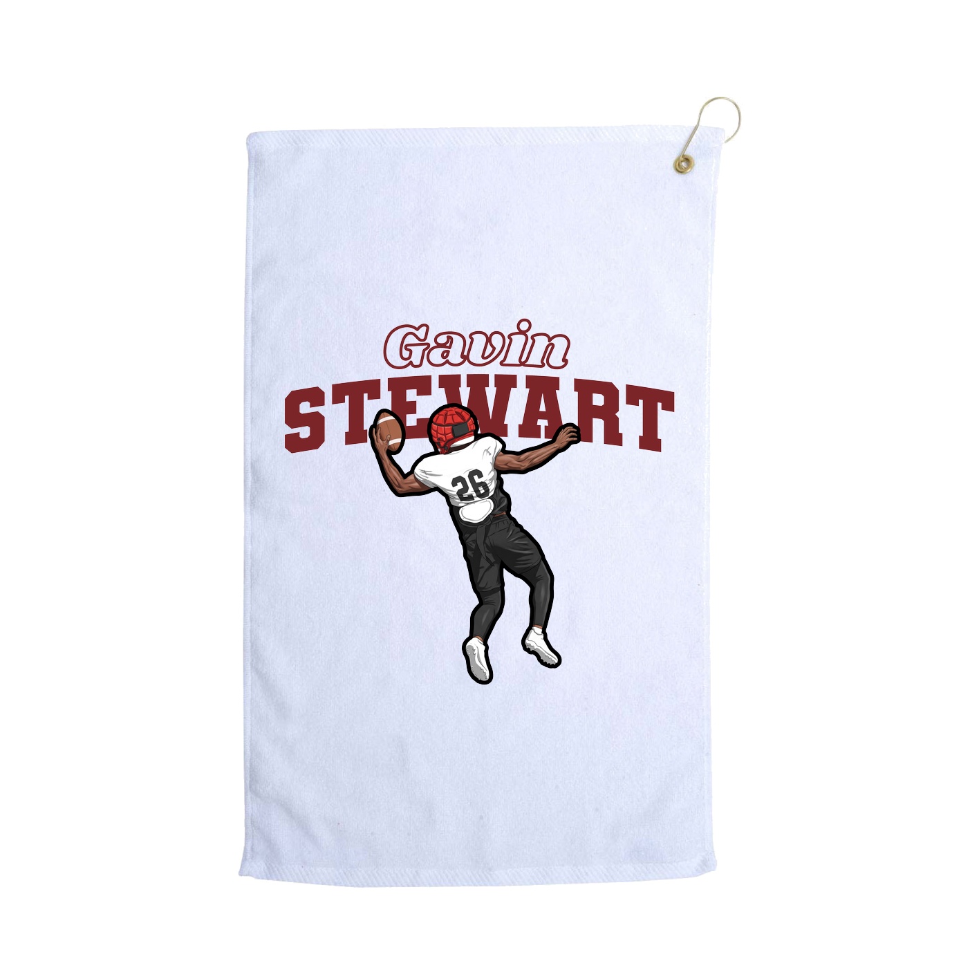 Golf Towel — Name Arch in White