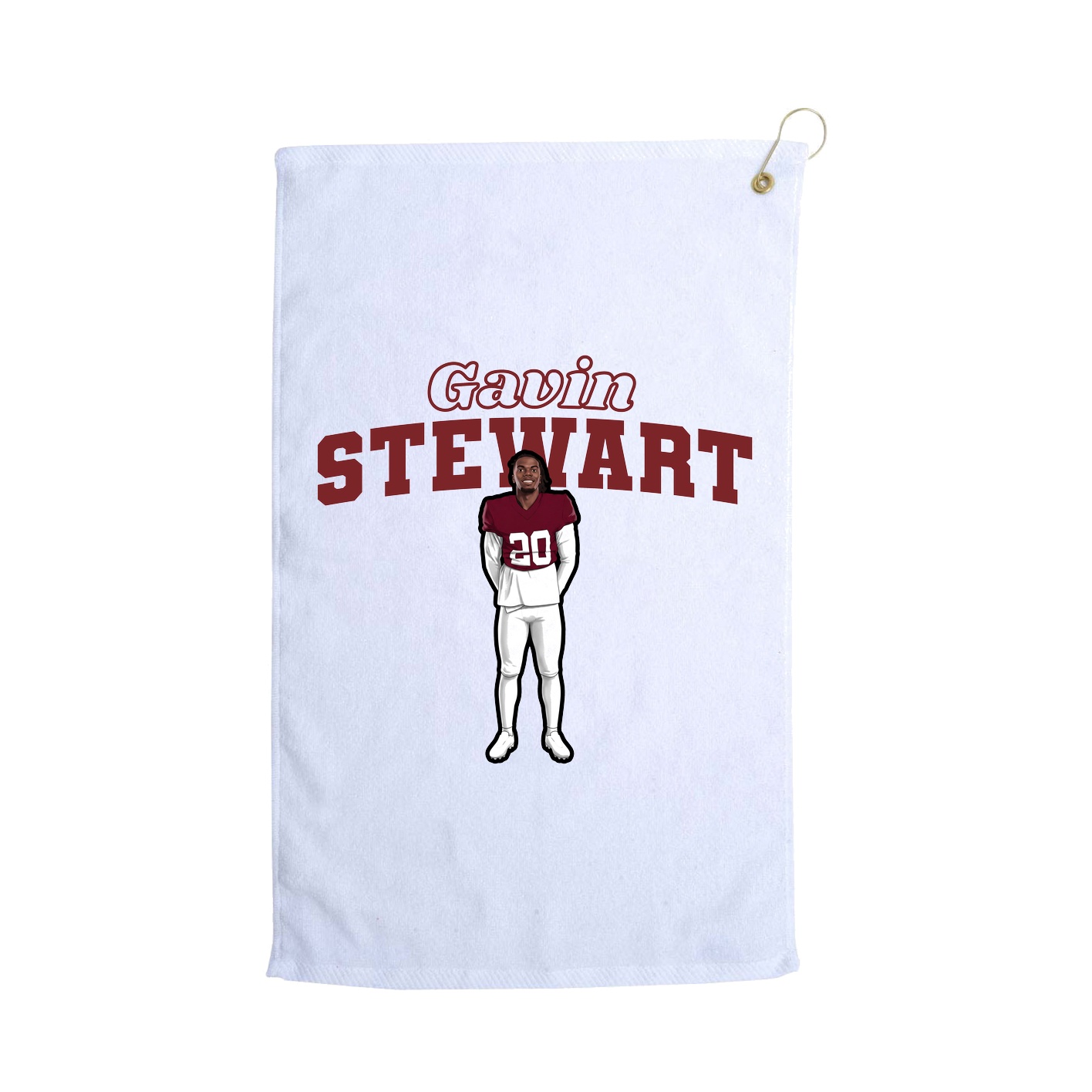 Golf Towel — Name Arch in White