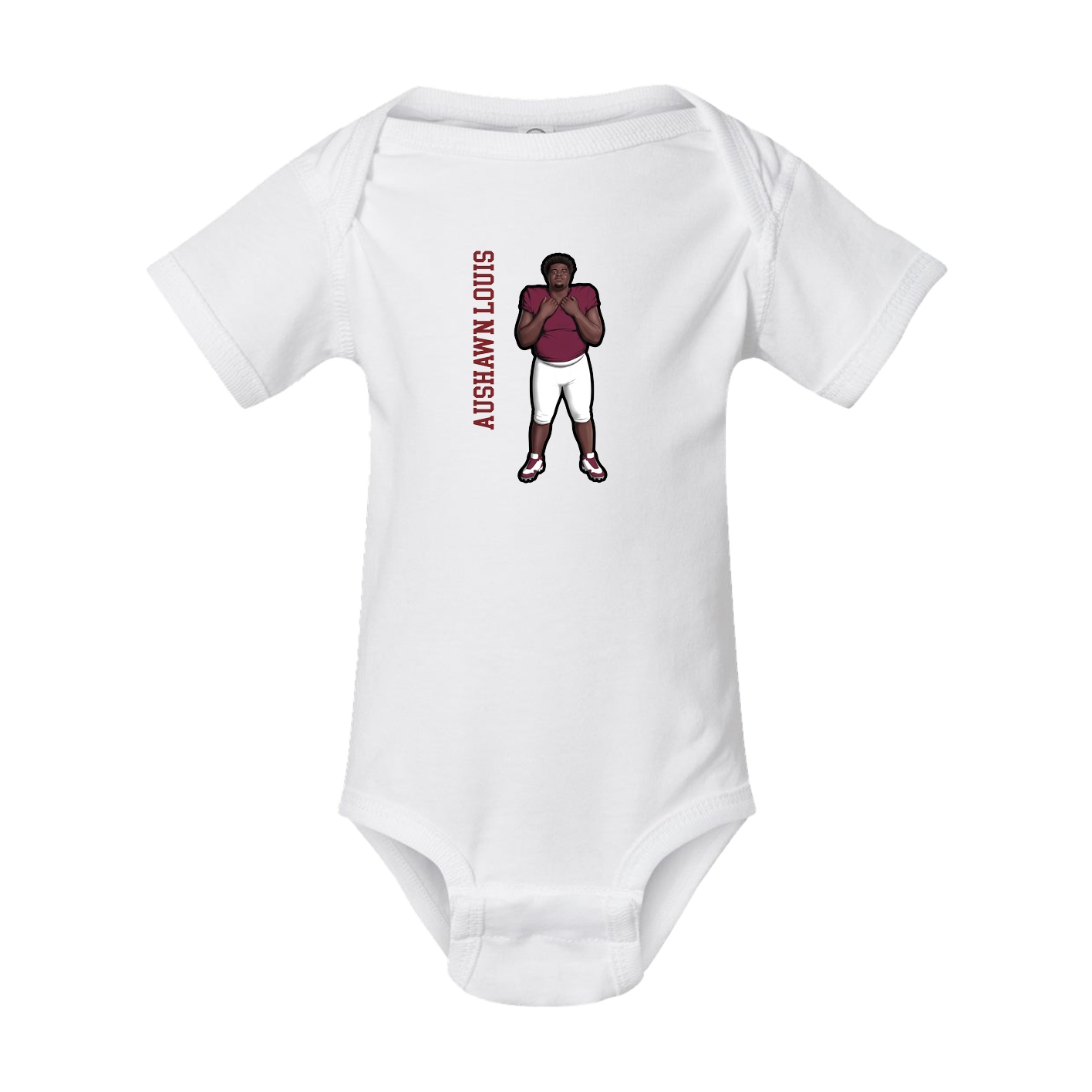 Baby Onesie — Name Vertical in White