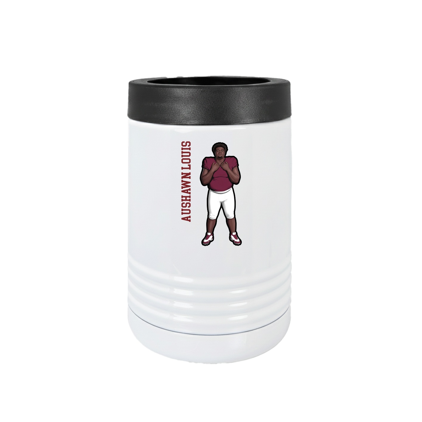 Beverage Holder — Name Vertical in White