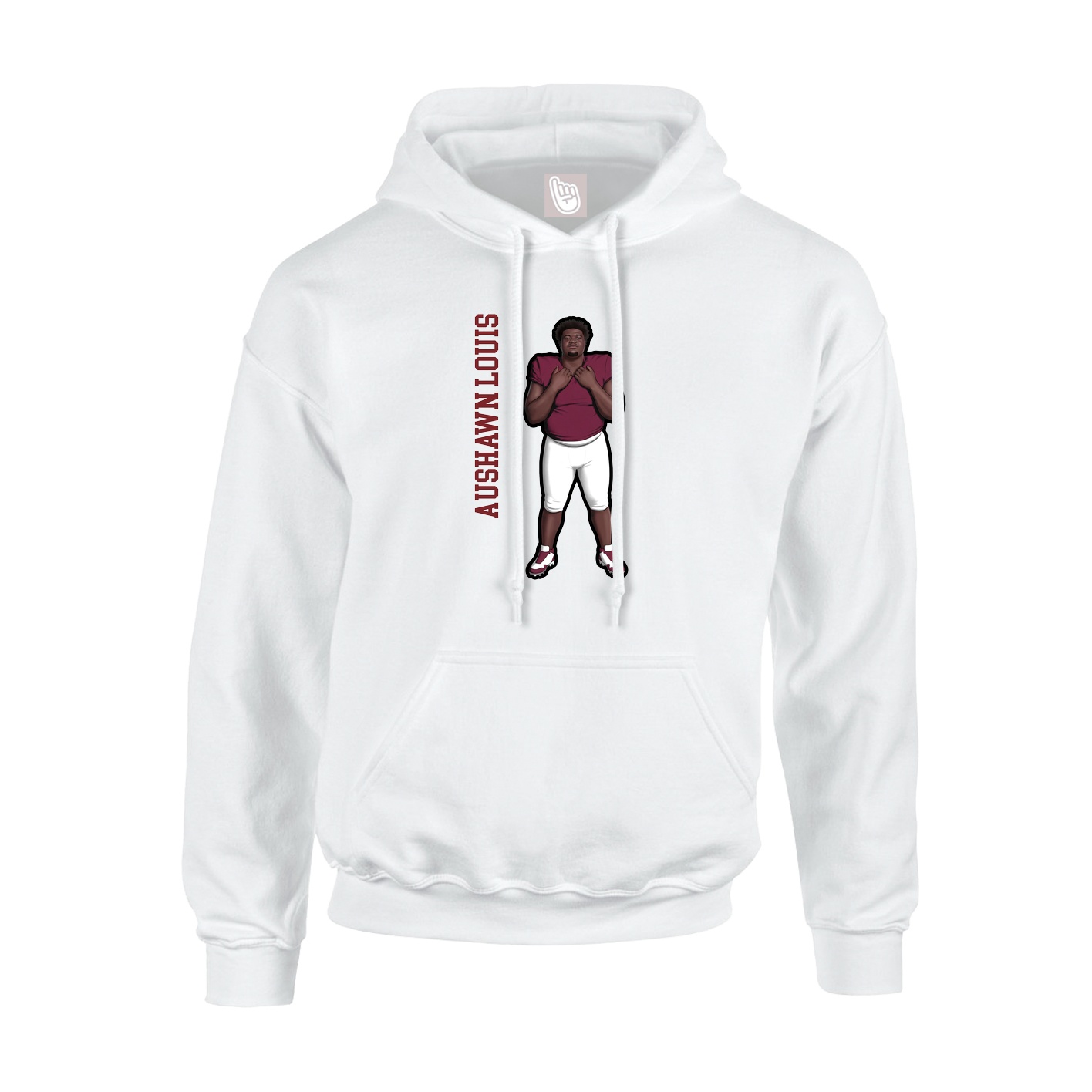 Hoodie — Name Vertical in White