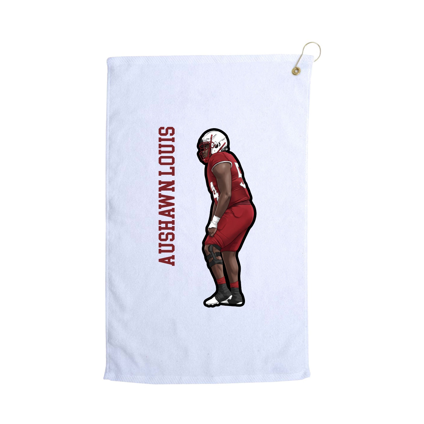 Golf Towel — Name Vertical in White