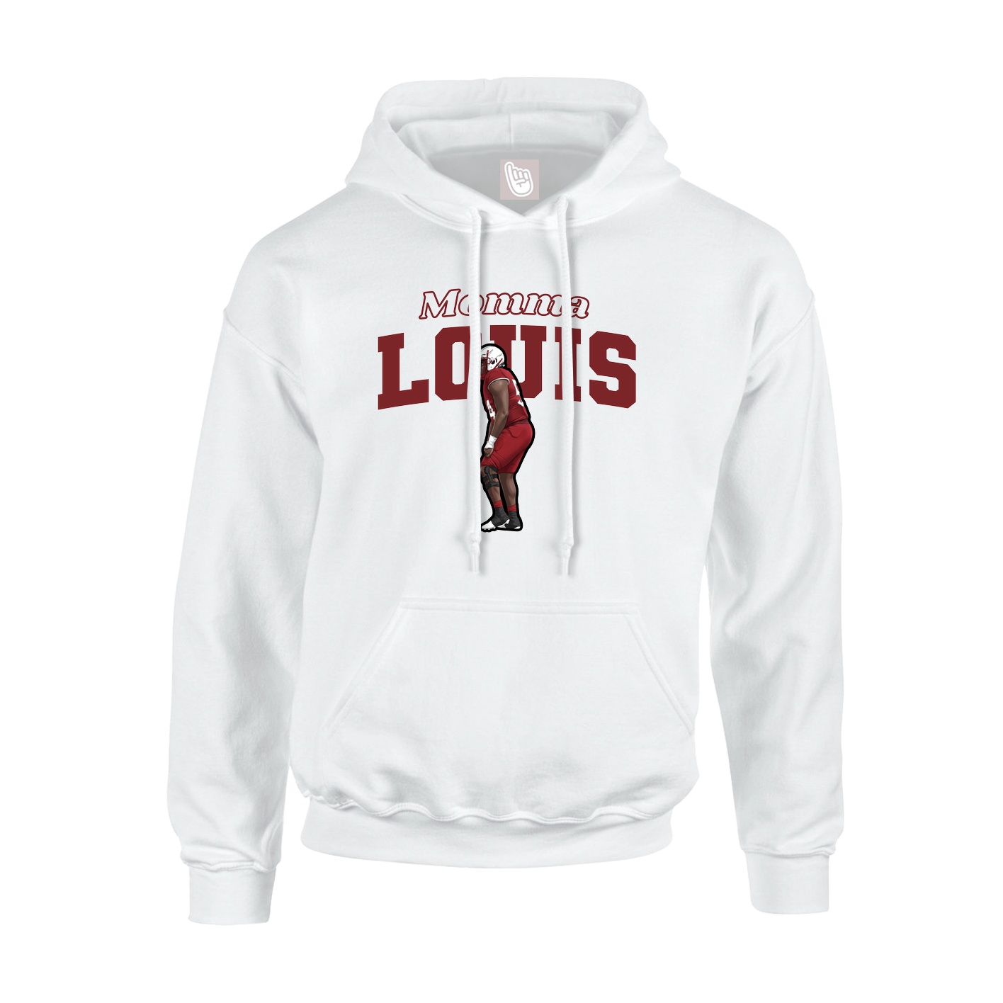 Youth Hoodie — Mothers Day Block in White