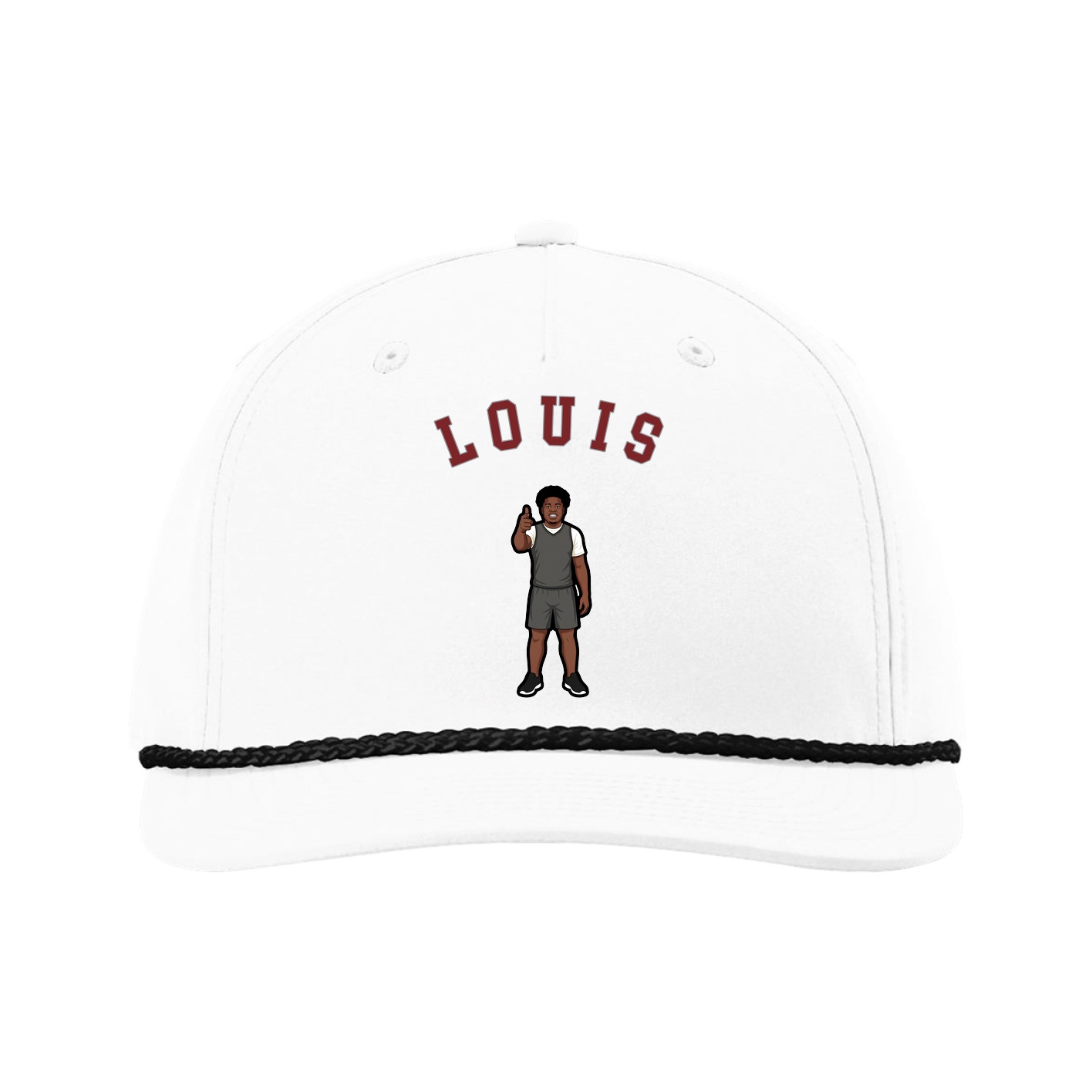 Five-Panel Classic Rope Cap — Shirsey Arch in White