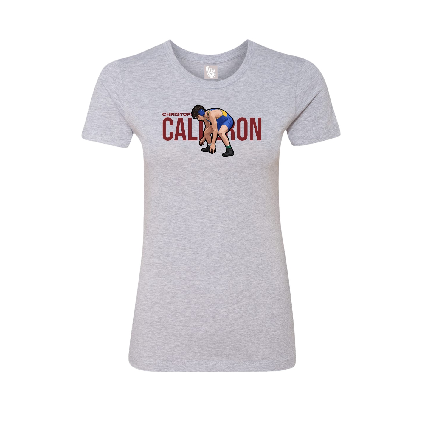 Fitted Women's Tee — Player Name in Grey