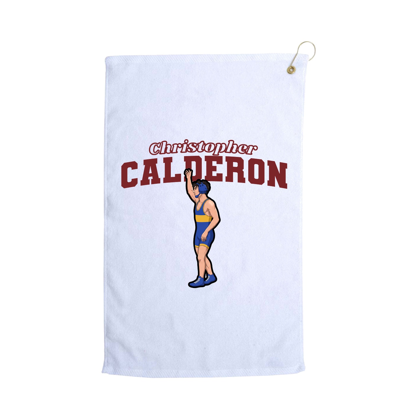 Golf Towel — Name Arch in White
