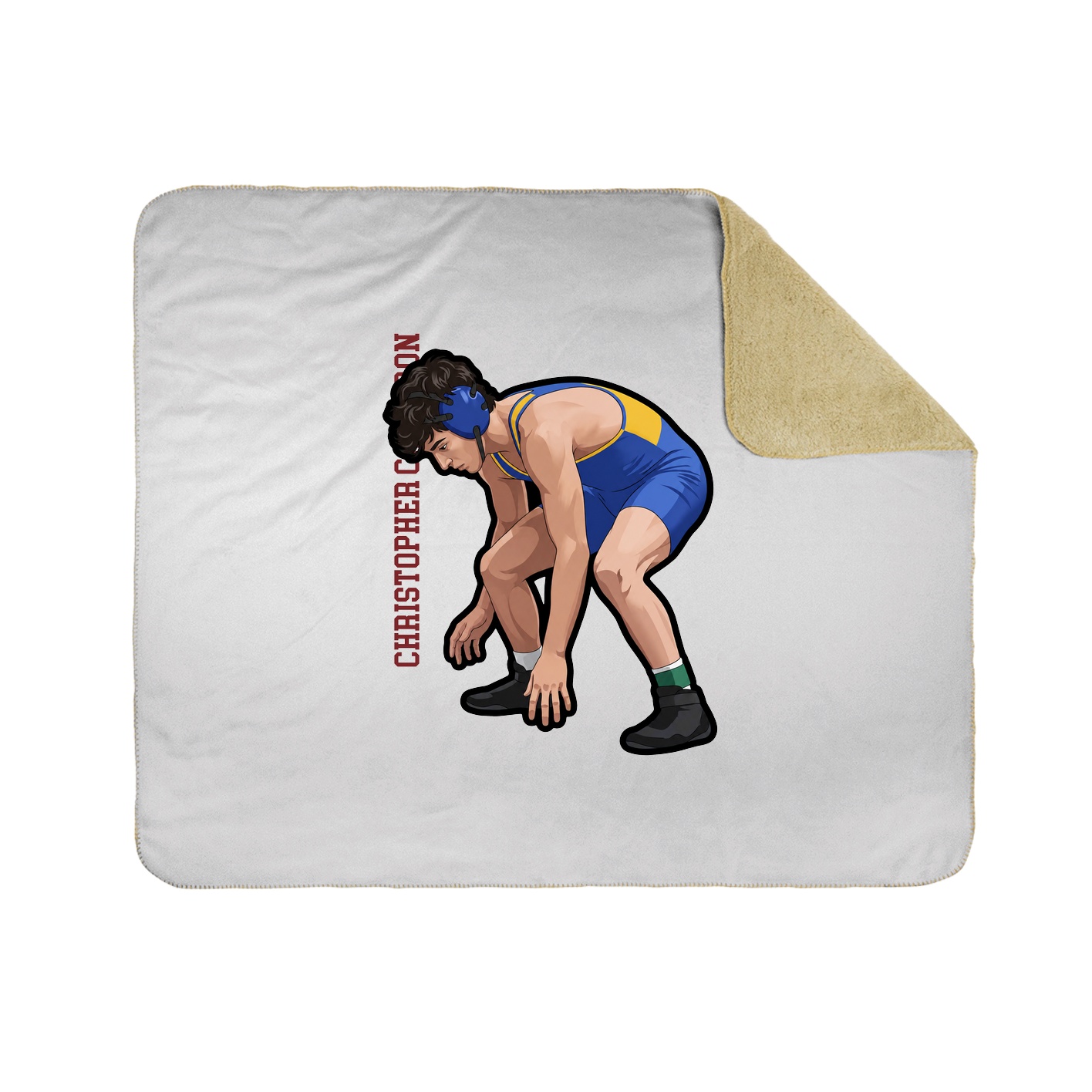 Throw Blanket — Name Vertical in White