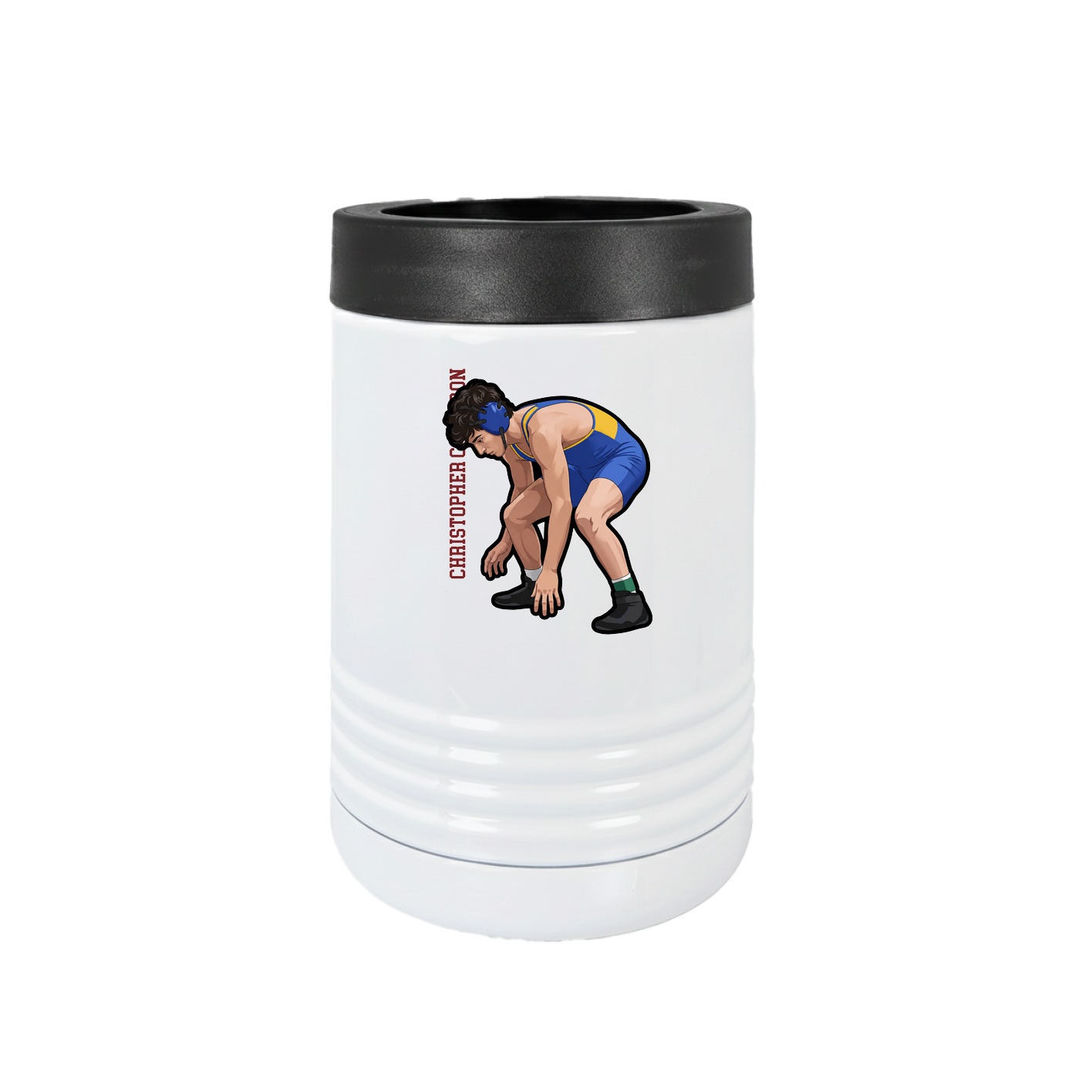 Beverage Holder — Name Vertical in White