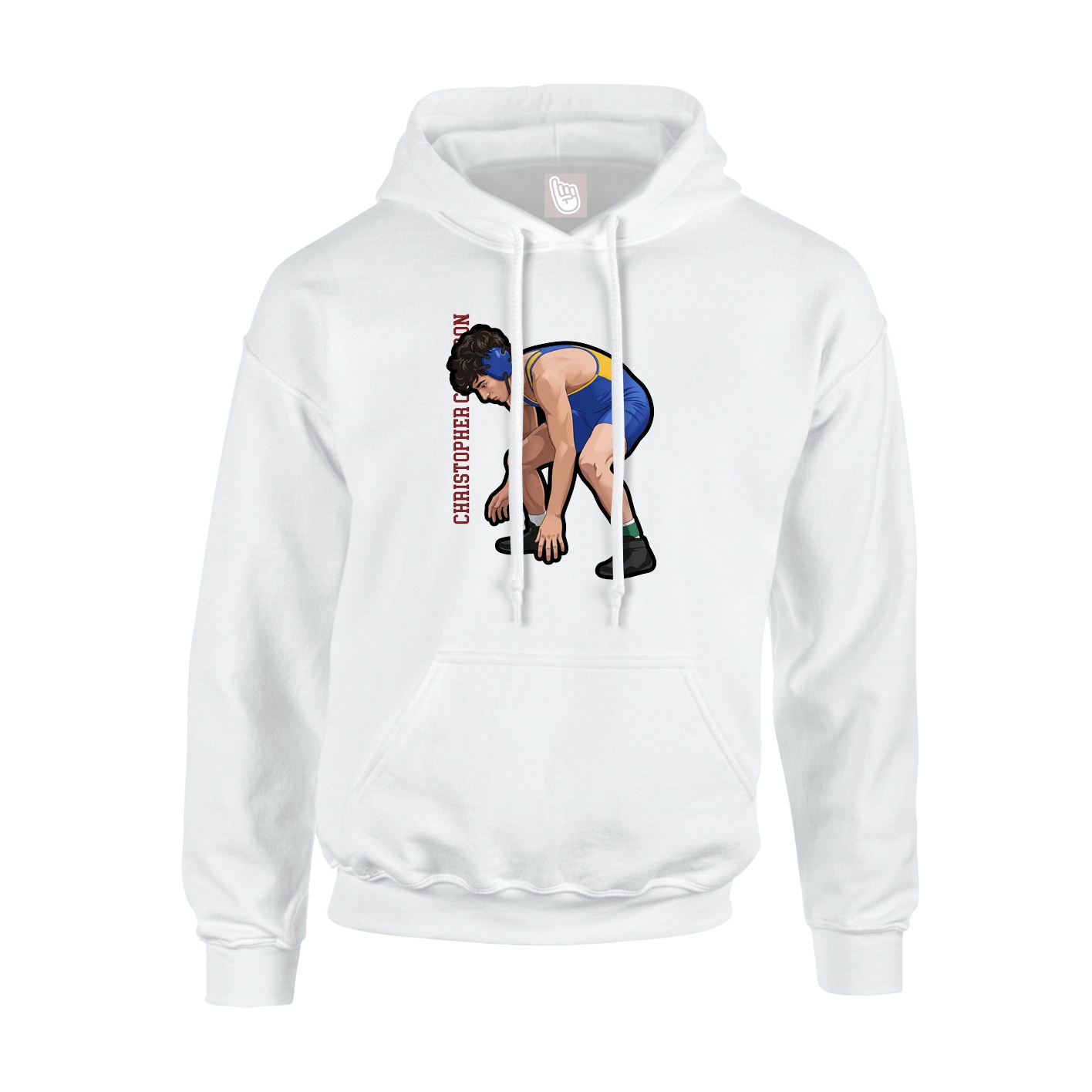 Hoodie — Name Vertical in White
