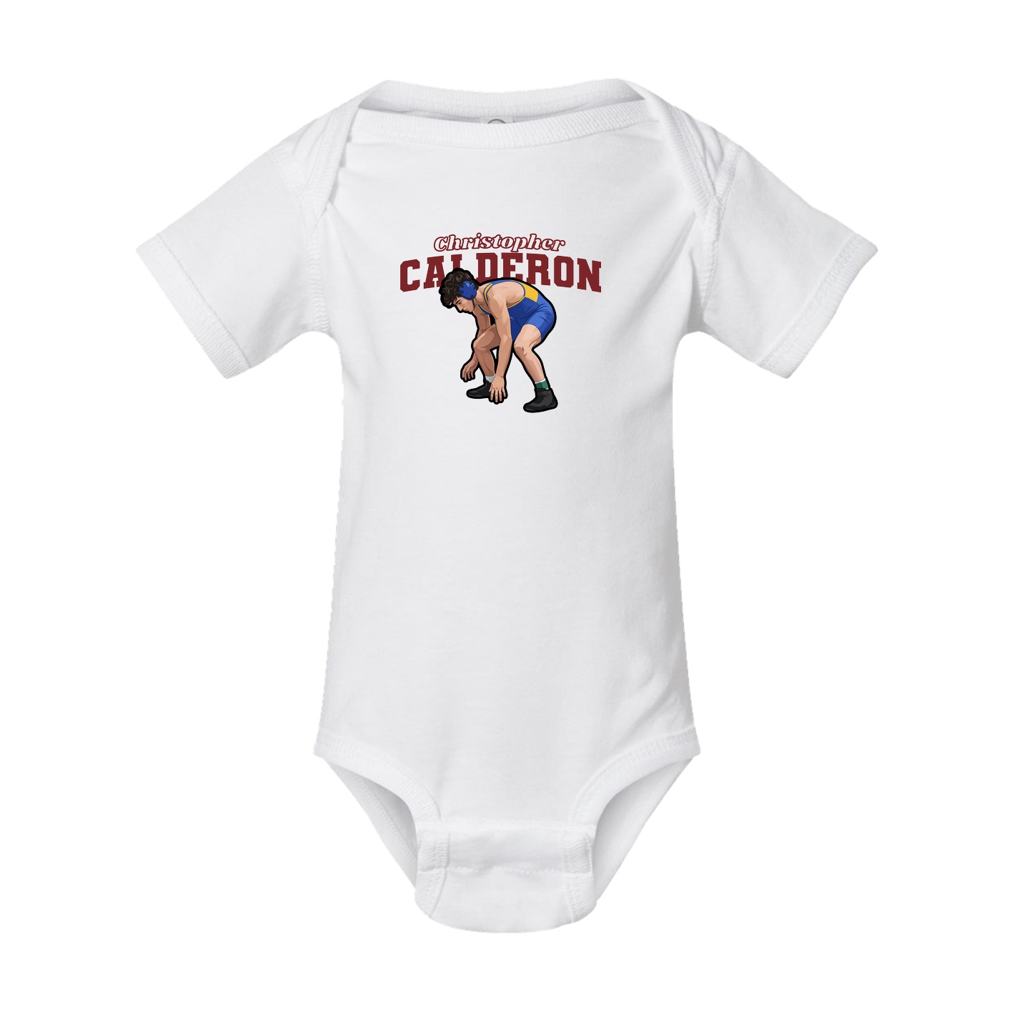 Baby Onesie — Name Arch in White