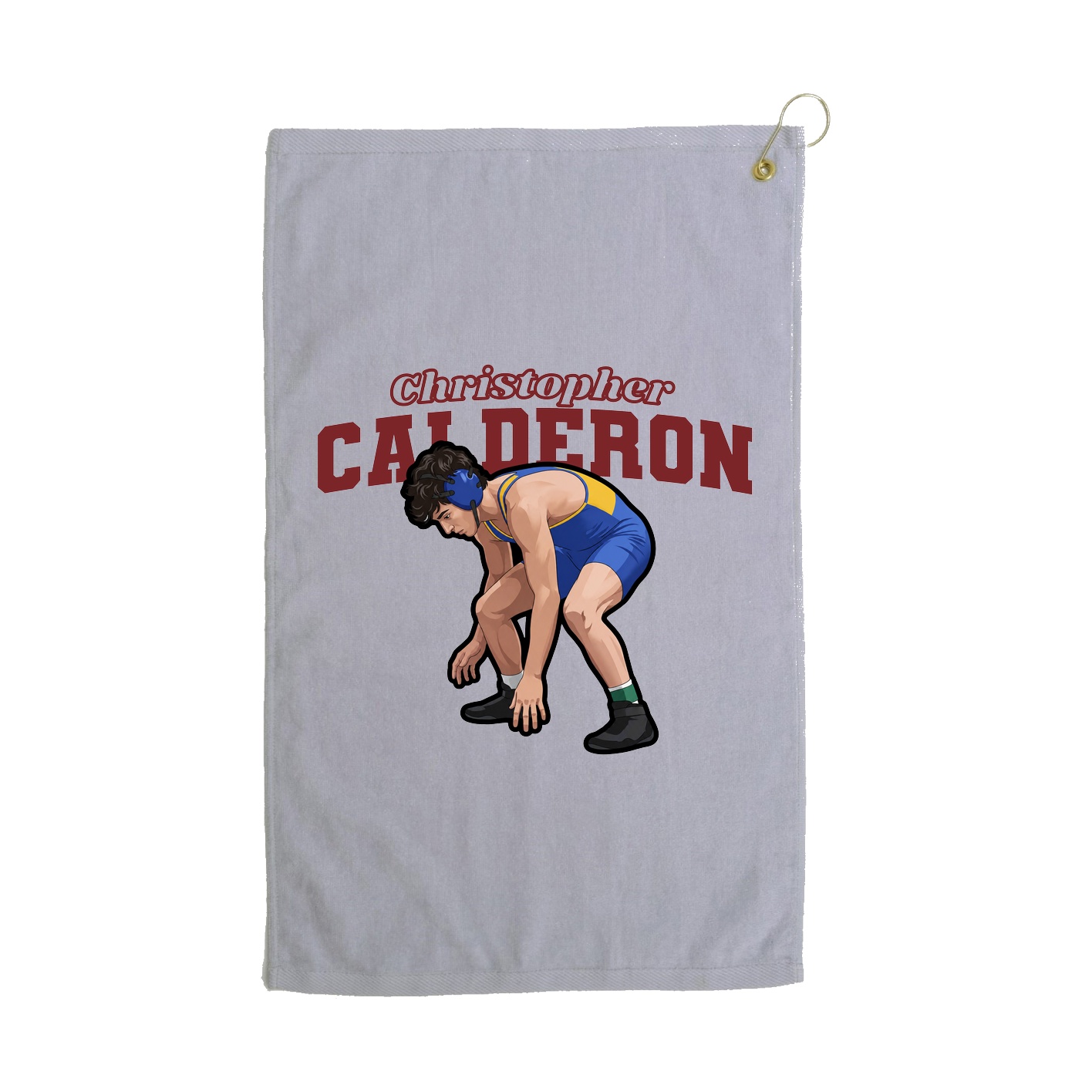 Golf Towel — Name Arch in Grey