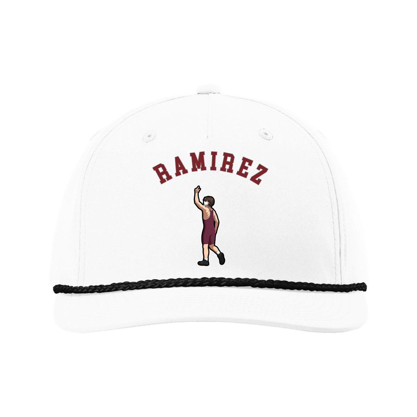 Five-Panel Classic Rope Cap — Shirsey Arch in White