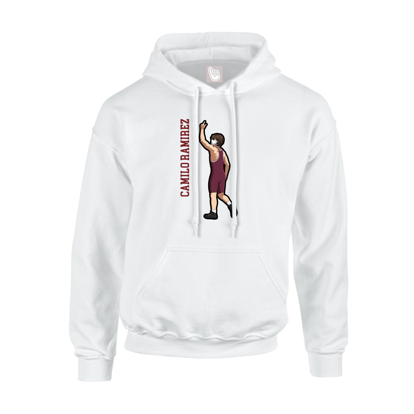 Hoodie — Name Vertical in White