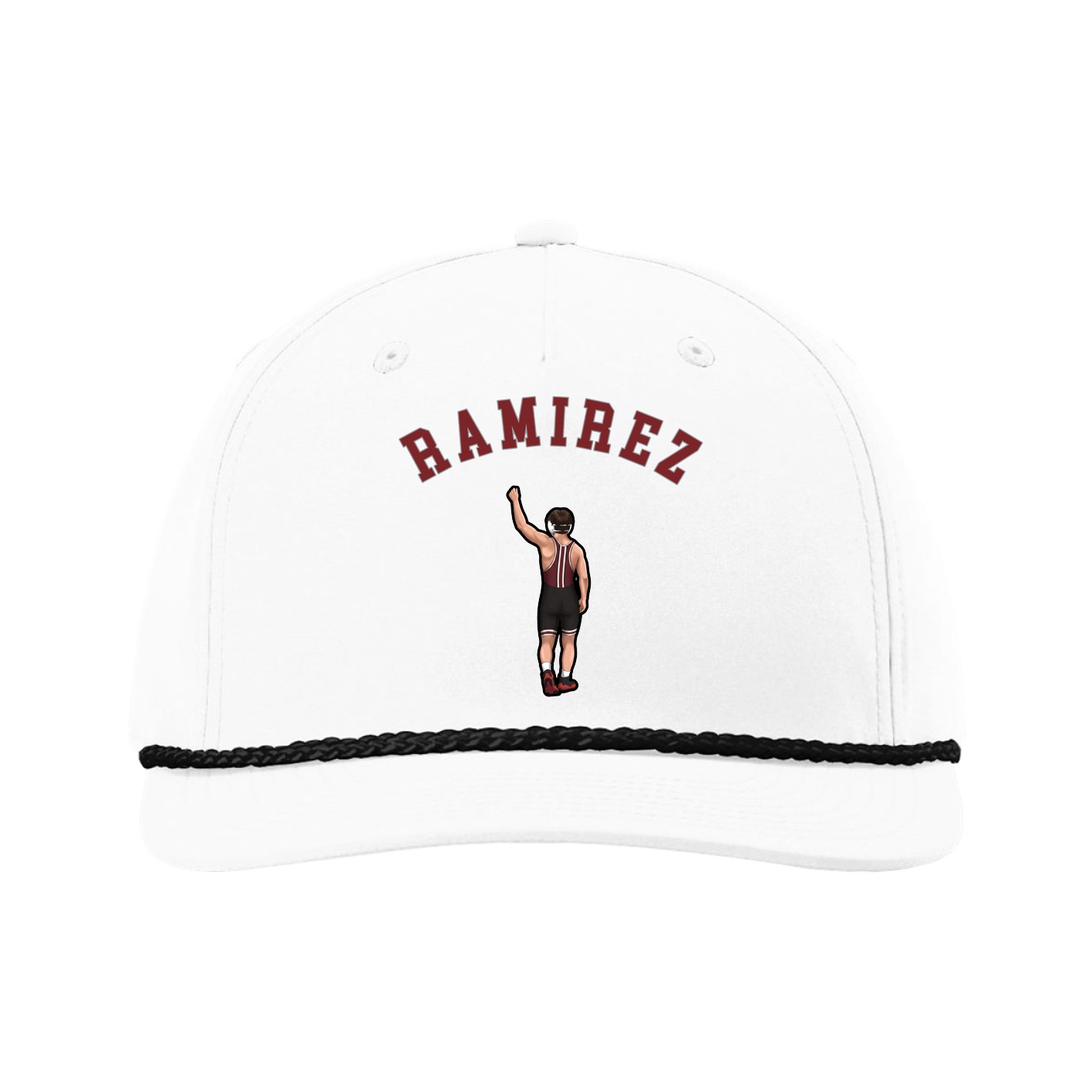 Five-Panel Classic Rope Cap — Shirsey Arch in White