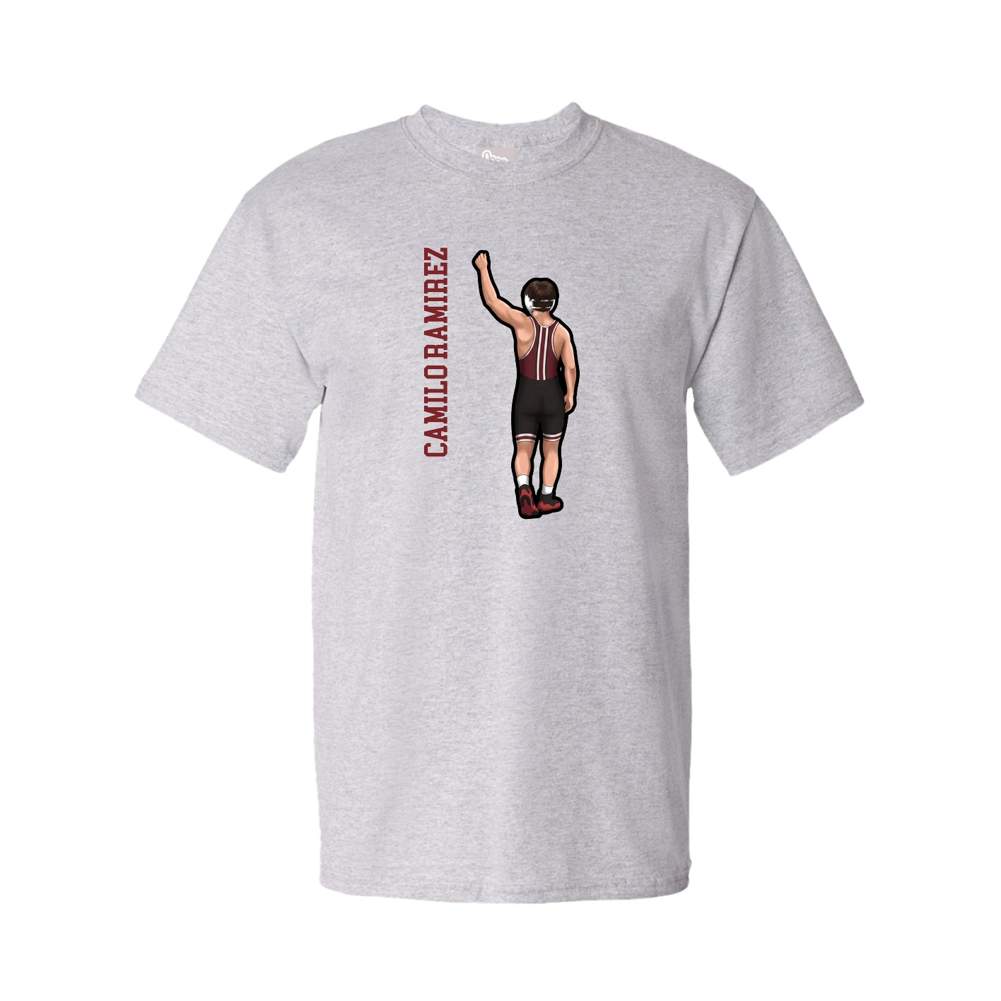 Tee — Name Vertical in Grey