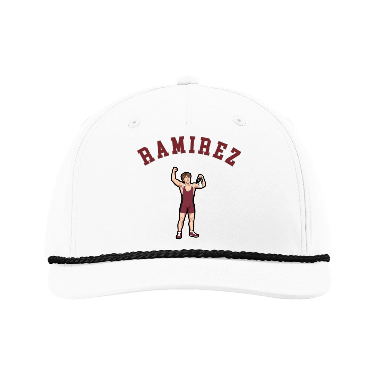 Five-Panel Classic Rope Cap — Shirsey Arch in White