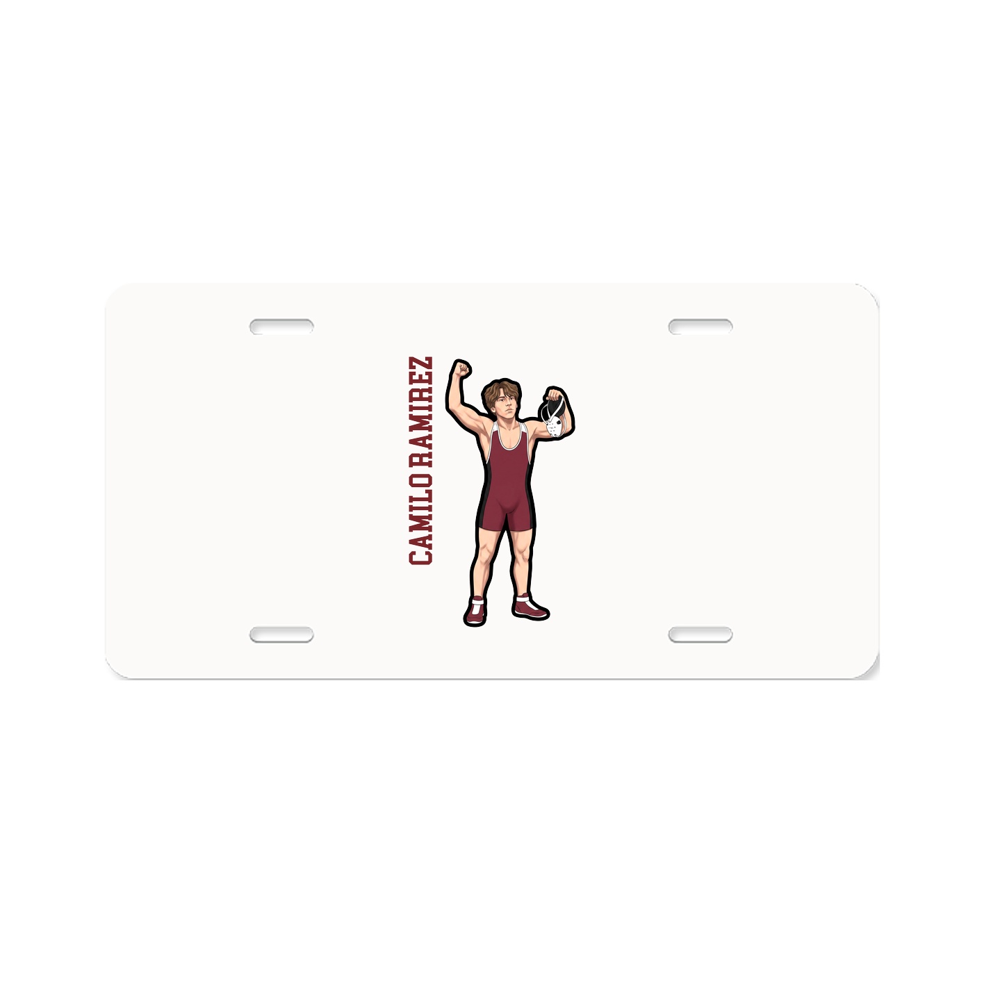 License Plate — Name Vertical in Classic