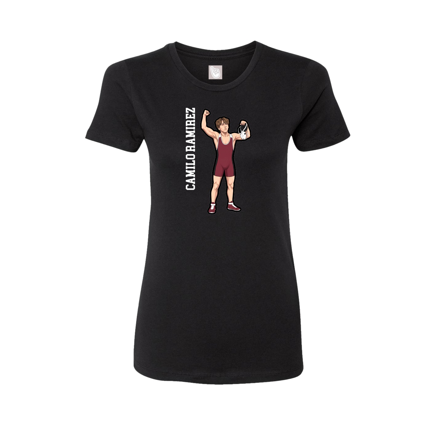 Womens Tee — Name Vertical in Black