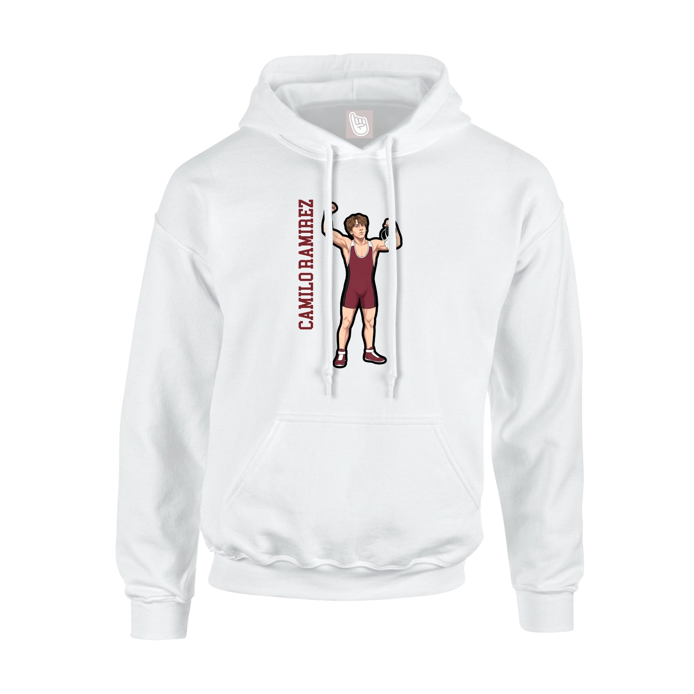 Hoodie — Name Vertical in White