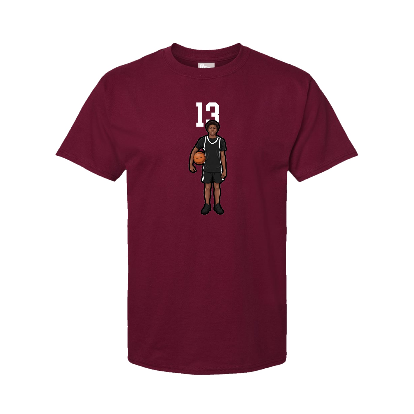 Youth Tee — Number Top in Cardinal