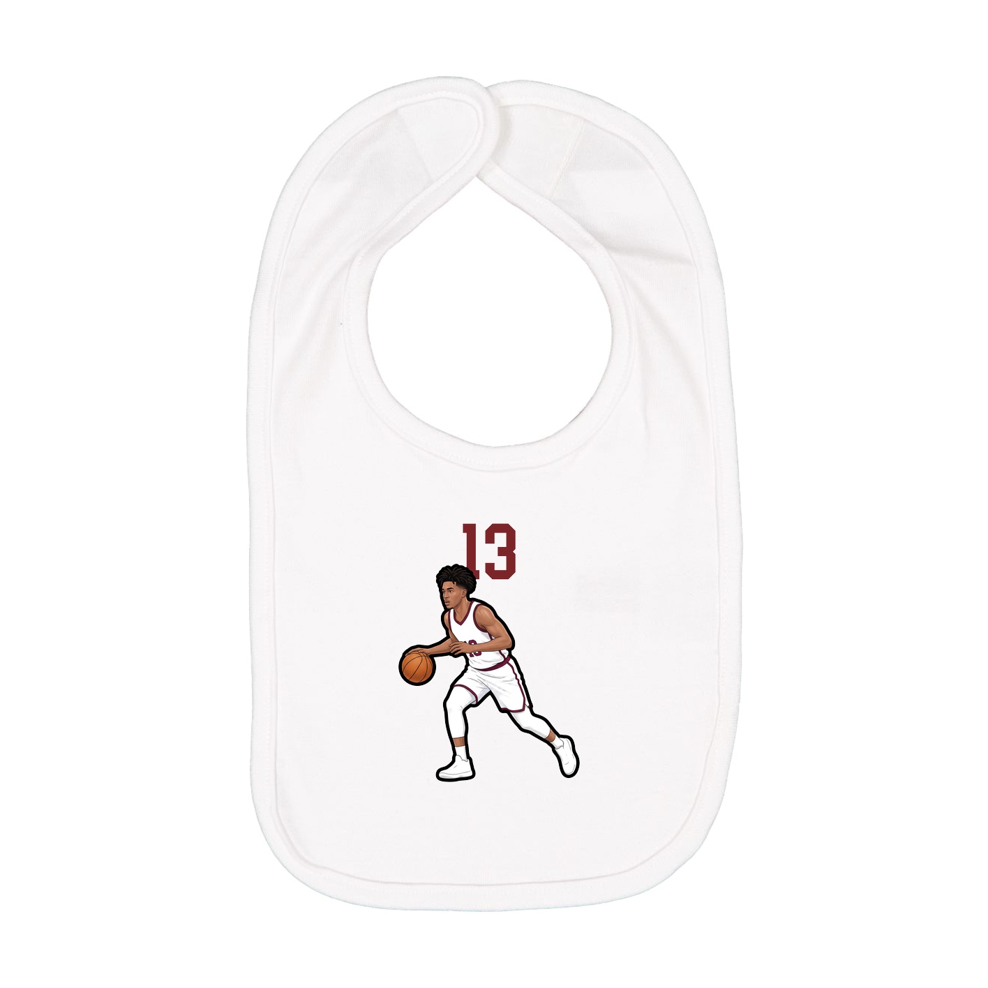 Infant Bib — Number Top in White