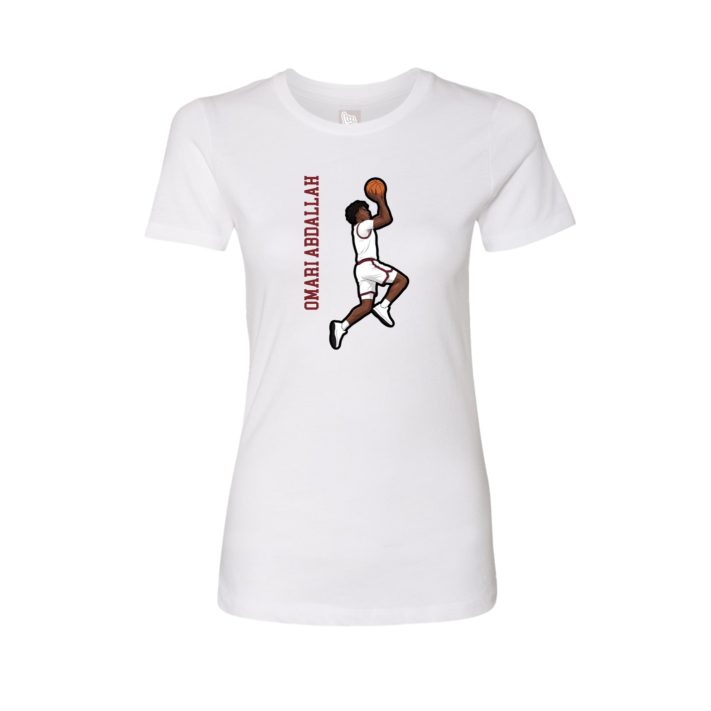 Fitted Women's Tee — Name Vertical in White