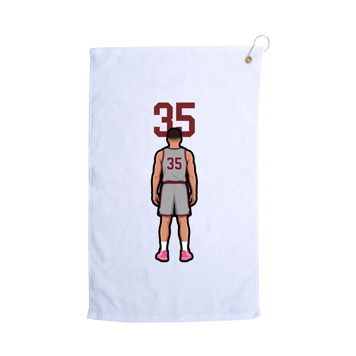 Golf Towel — Number Top in White