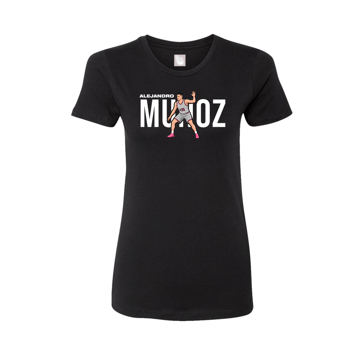 Fitted Women's Tee — Player Name in Black
