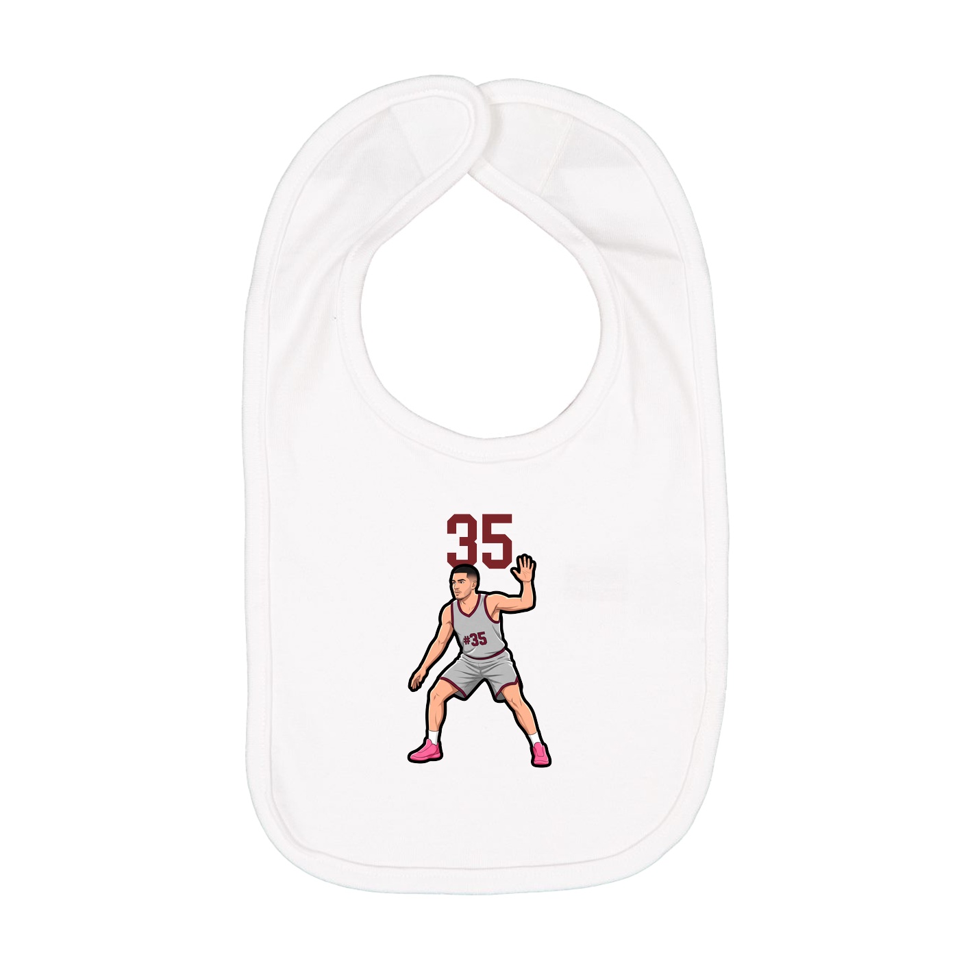 Infant Bib — Number Top in White
